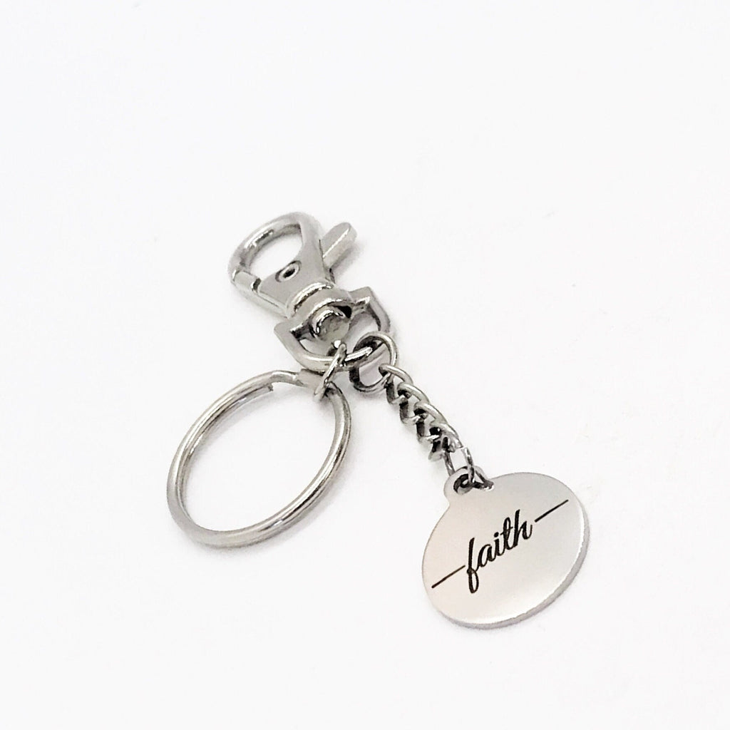 Faith Gift, Faith Keychain, Faith Charm, Charm Keychain, Clip On Keychain, Christian Gift, Christian Keychain