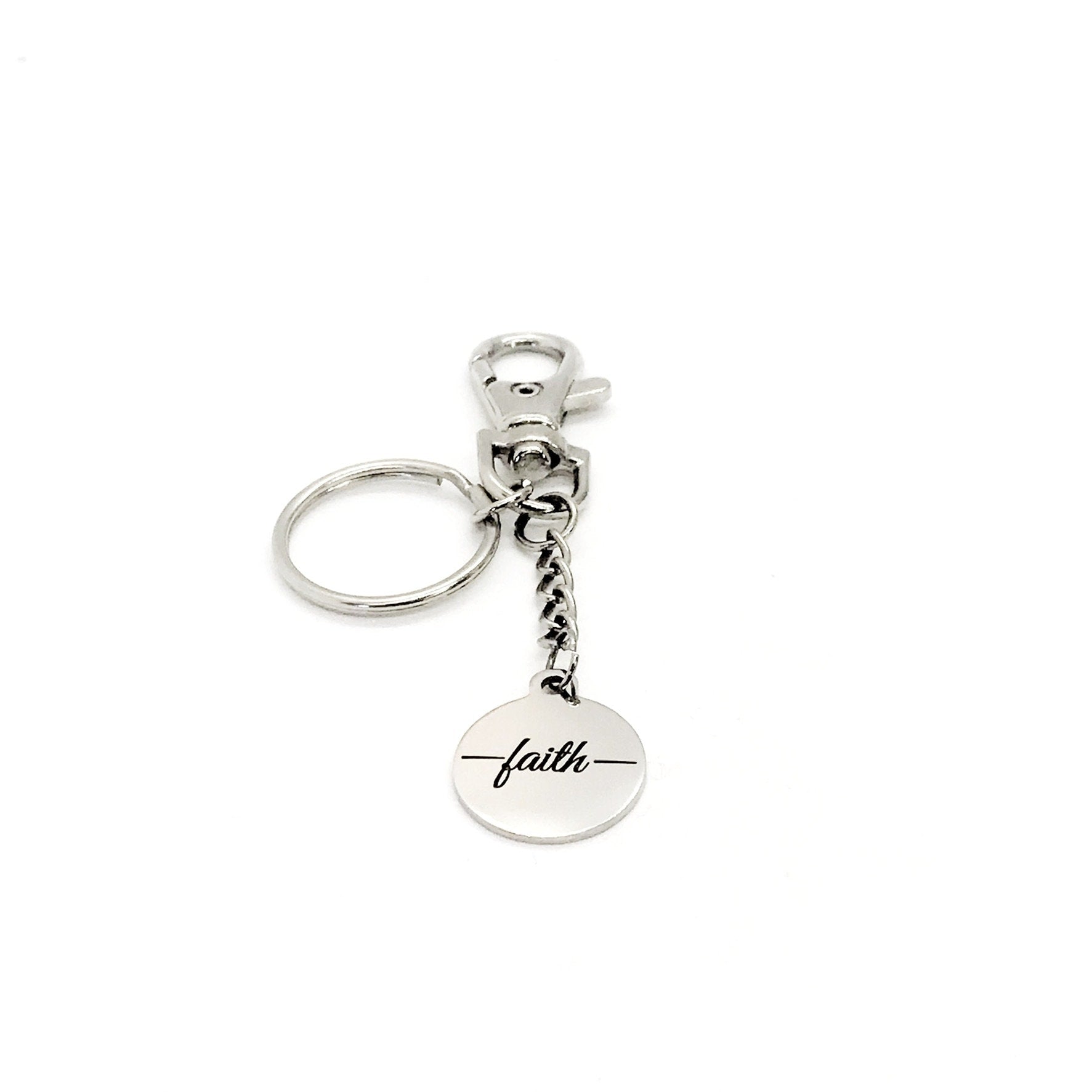Faith Gift, Faith Keychain, Faith Charm, Charm Keychain, Clip On Keychain, Christian Gift, Christian Keychain