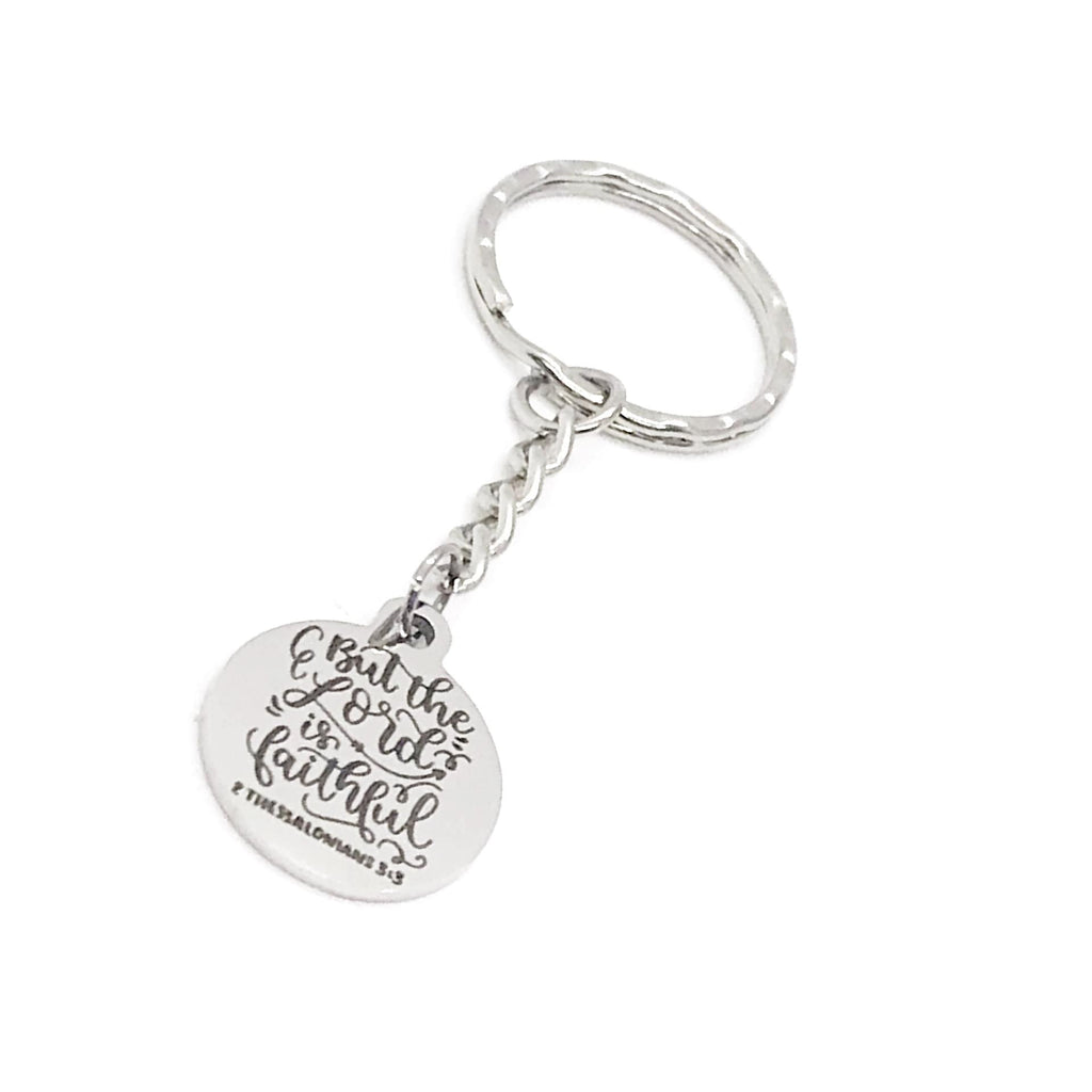 Scripture Gift, The Lord Is Faithful Keychain, 2 Thessalonians 3 3 Keychain, Faith Gift, Scripture Quote, Scripture Charm, Bible Verse Gift