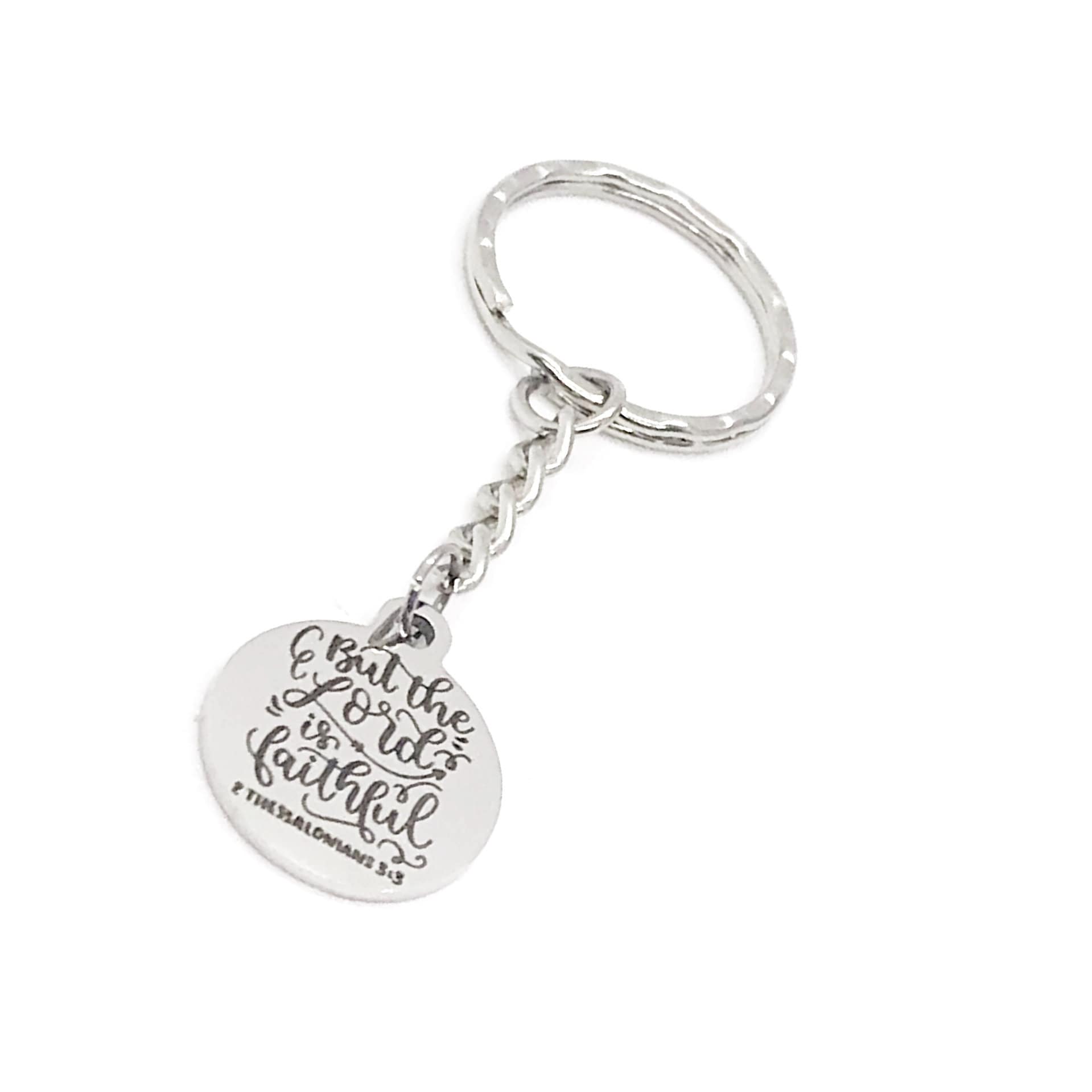 Scripture Gift, The Lord Is Faithful Keychain, 2 Thessalonians 3 3 Keychain, Faith Gift, Scripture Quote, Scripture Charm, Bible Verse Gift