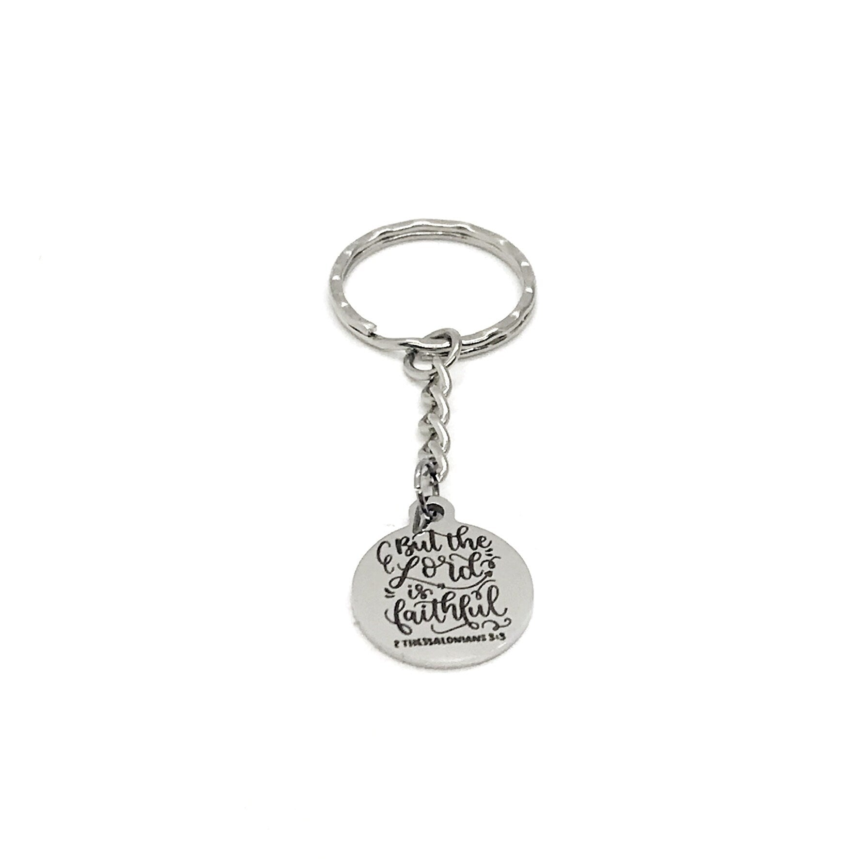 Scripture Gift, The Lord Is Faithful Keychain, 2 Thessalonians 3 3 Keychain, Faith Gift, Scripture Quote, Scripture Charm, Bible Verse Gift