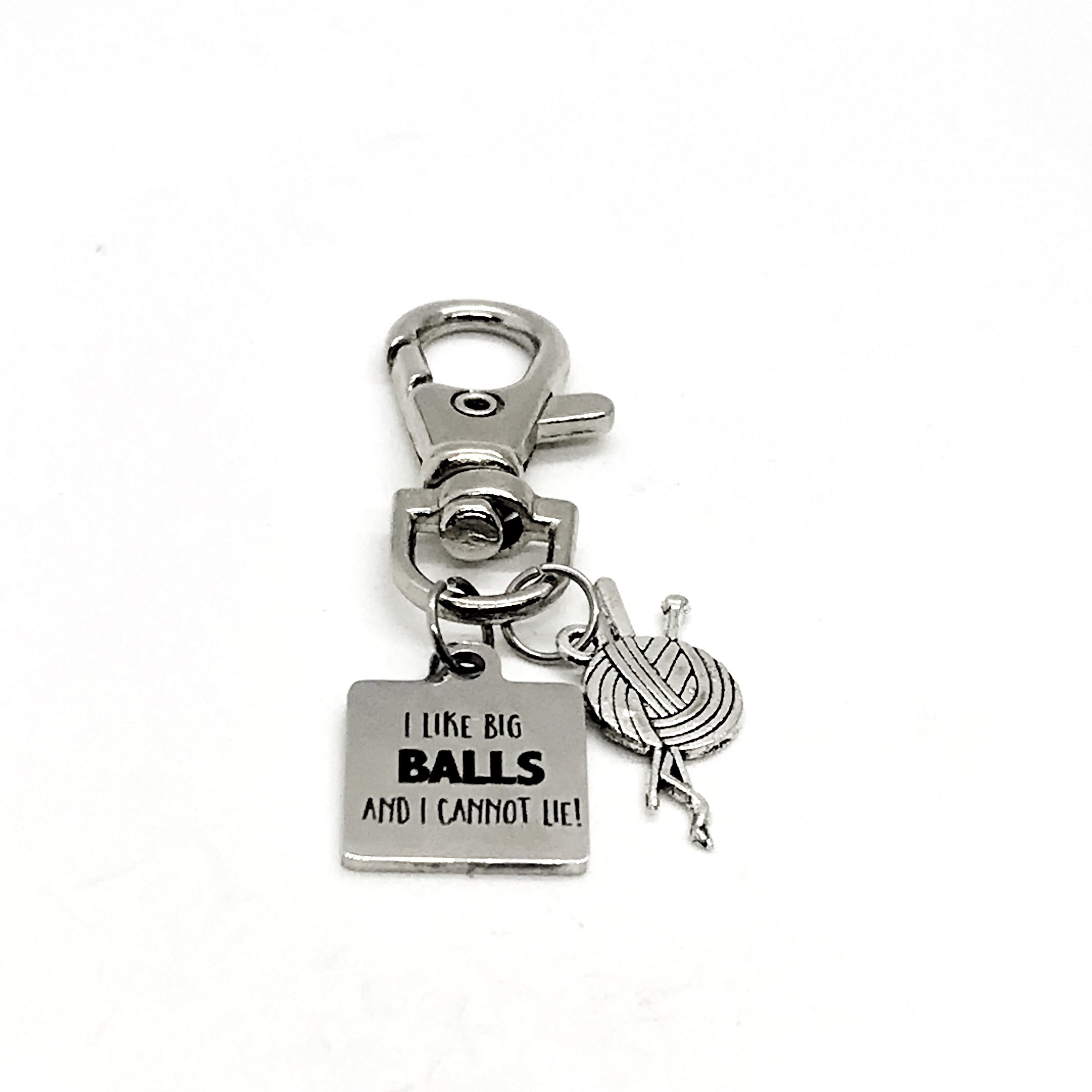Bag Charm, Knitter Gift, I Like Big Balls, Knitter Bag Charm, Keychain Clip, Gift For Knitting Circle, Knitting Group Gifts, Knitter Charms
