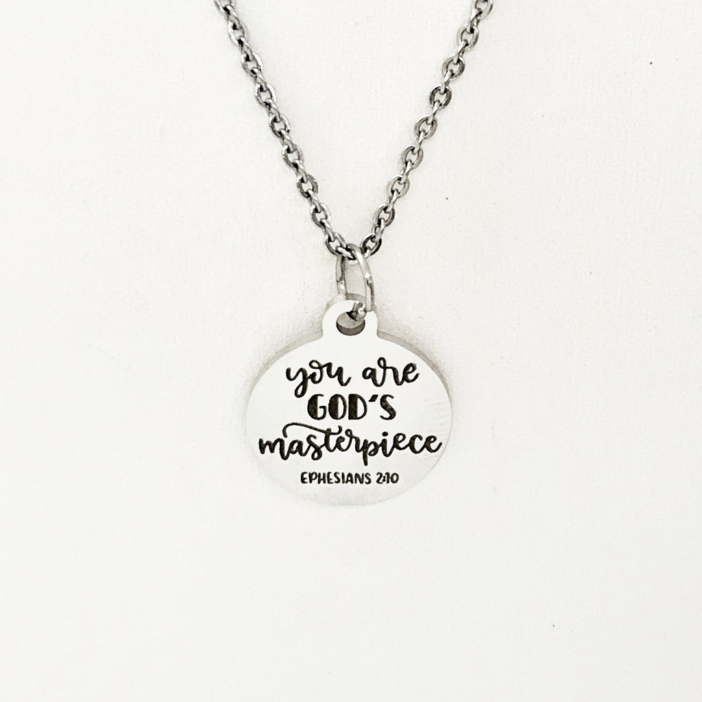 Faith Gifts, You Are God’s Masterpiece Necklace, Ephesians 2 10 Christian Gift, Christian Quote, Christian Jewelry, Faith Jewelry