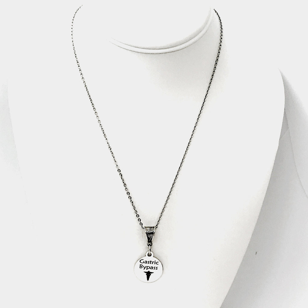 Gastric Bypass Necklace, Gastric Bypass Medical Necklace, Weight Loss Surgery, Weight Loss Jewelry, Medical ID Jewelry, Medical Caduceus