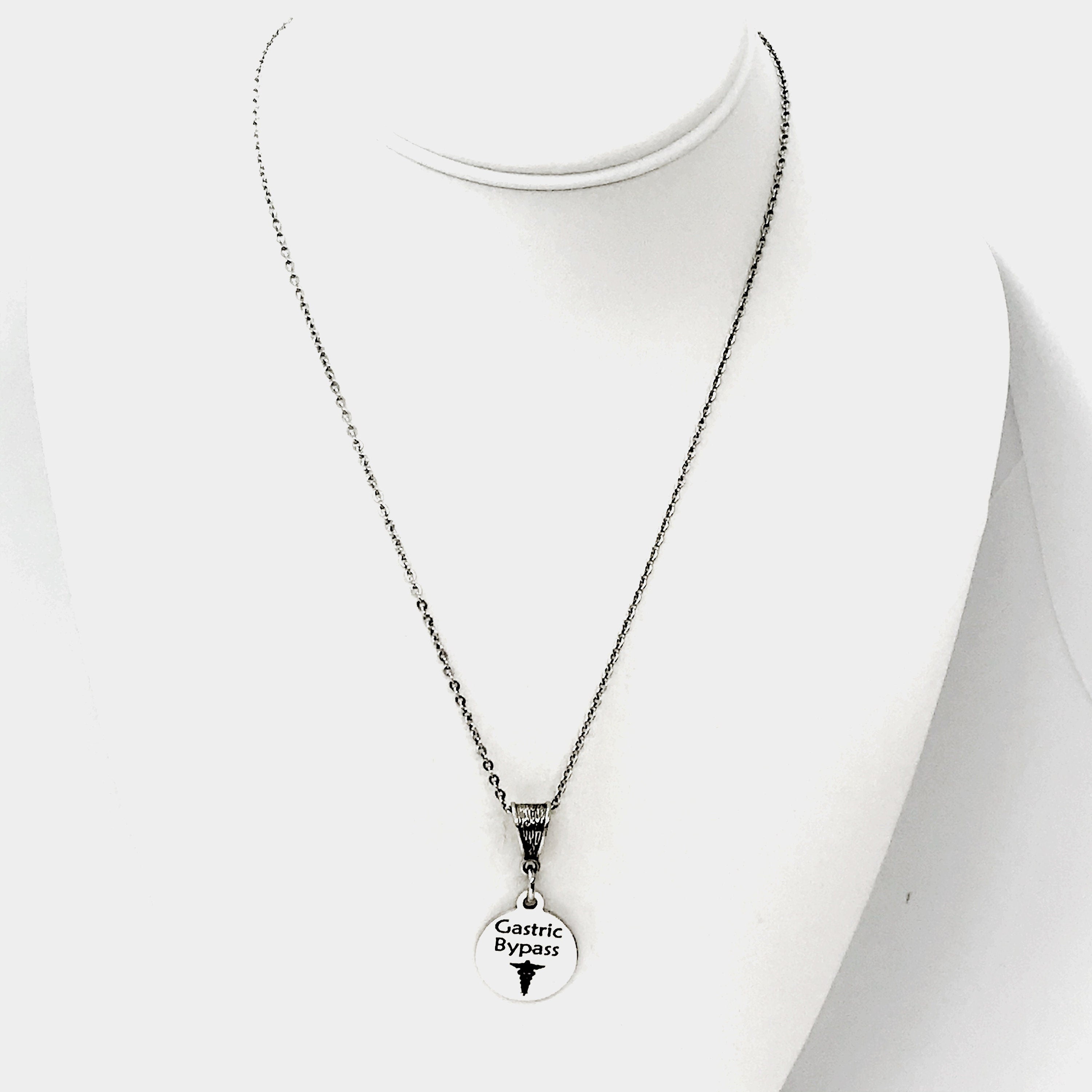 Gastric Bypass Necklace, Gastric Bypass Medical Necklace, Weight Loss Surgery, Weight Loss Jewelry, Medical ID Jewelry, Medical Caduceus