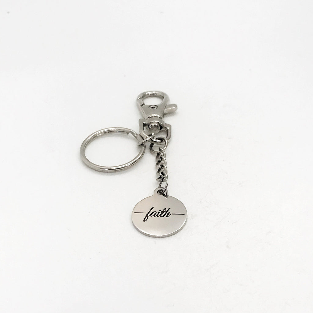 Faith Gift, Faith Keychain, Faith Charm, Charm Keychain, Clip On Keychain, Christian Gift, Christian Keychain
