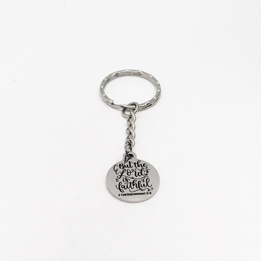 Scripture Gift, The Lord Is Faithful Keychain, 2 Thessalonians 3 3 Keychain, Faith Gift, Scripture Quote, Scripture Charm, Bible Verse Gift