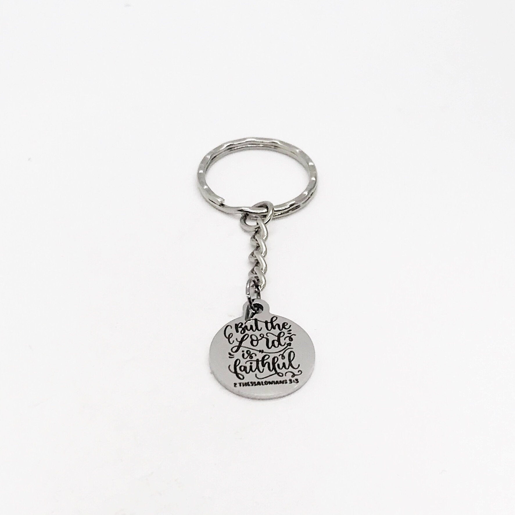 Scripture Gift, The Lord Is Faithful Keychain, 2 Thessalonians 3 3 Keychain, Faith Gift, Scripture Quote, Scripture Charm, Bible Verse Gift