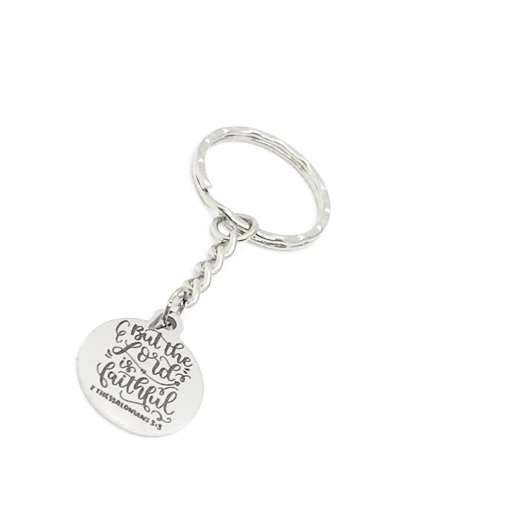 Scripture Gift, The Lord Is Faithful Keychain, 2 Thessalonians 3 3 Keychain, Faith Gift, Scripture Quote, Scripture Charm, Bible Verse Gift