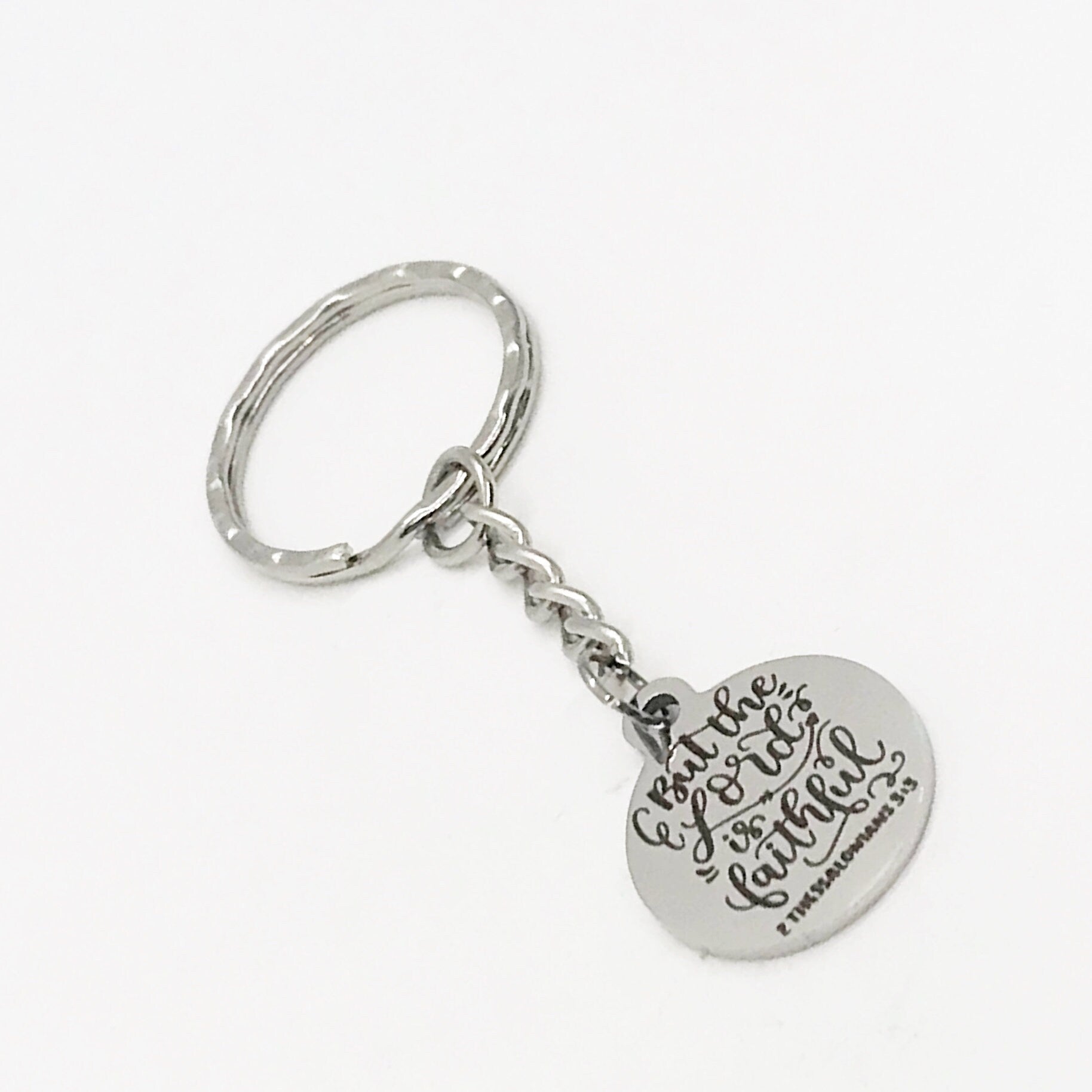 Scripture Gift, The Lord Is Faithful Keychain, 2 Thessalonians 3 3 Keychain, Faith Gift, Scripture Quote, Scripture Charm, Bible Verse Gift