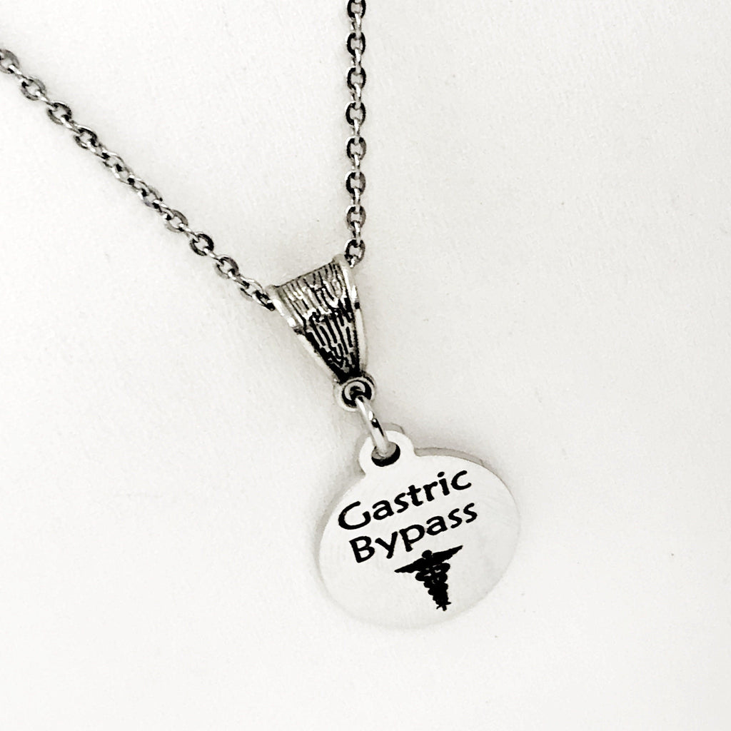 Gastric Bypass Necklace, Gastric Bypass Medical Necklace, Weight Loss Surgery, Weight Loss Jewelry, Medical ID Jewelry, Medical Caduceus