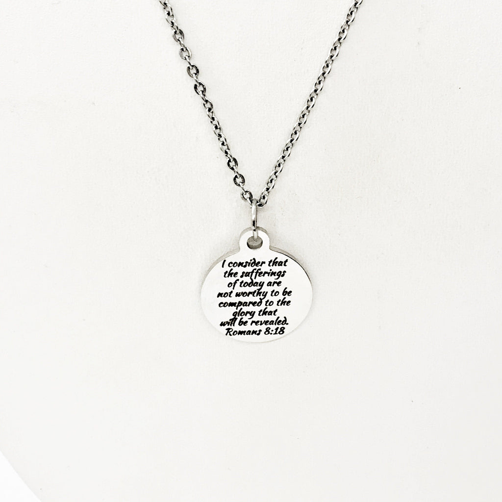 Scripture Gift, Sufferings Of Today Necklace, Glory That Will Be Revealed,  Romans 8 18 Gift, Bible Verse Gift, Scripture Jewelry