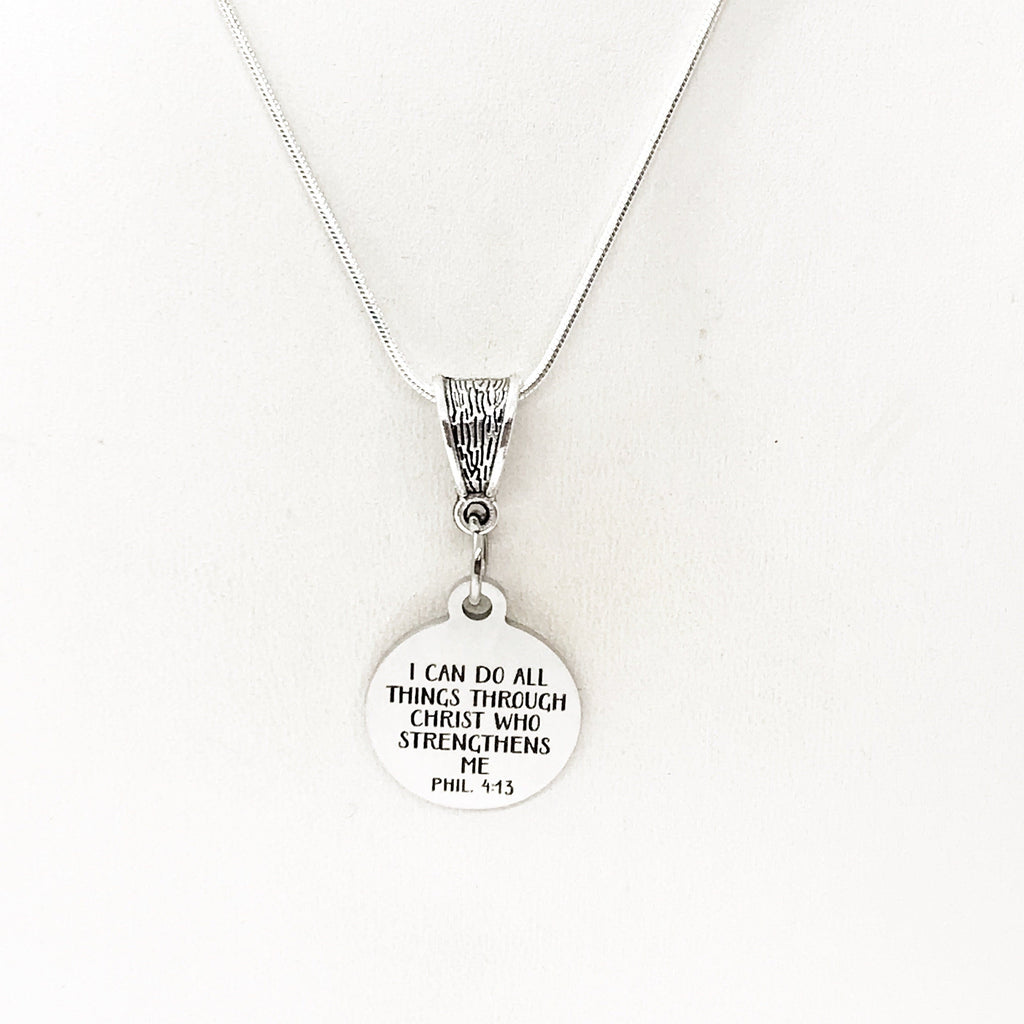 Scripture Gift, I Can Do All Things Through Christ Who Strengthens Me Necklace, Philippians 4 13, Bible Verse Gift, Scripture Quote