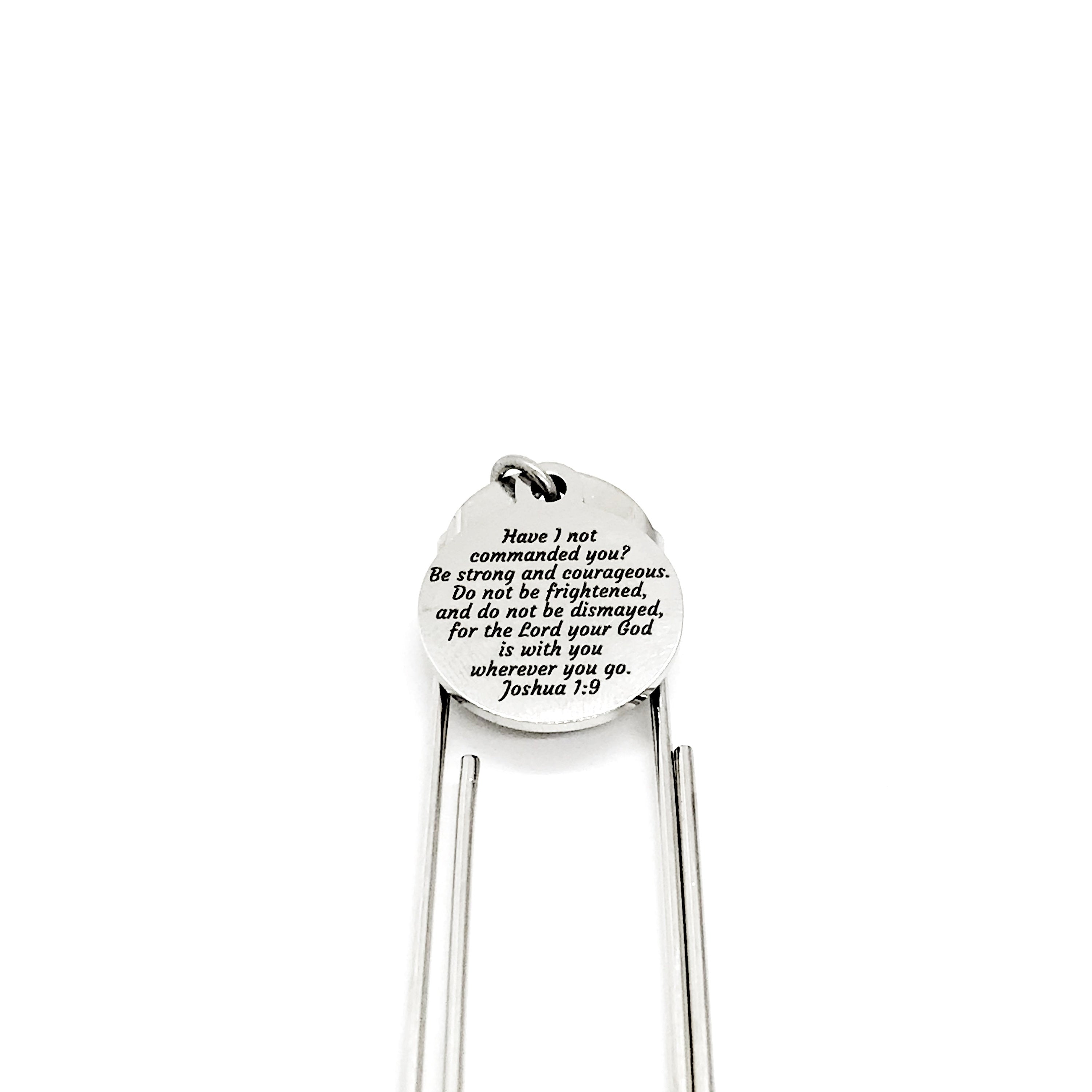 Scripture Gift, Bible Bookmark, Be Strong And Courageous, Joshua 1 9, Charm Bookmark, Planner Bookmark, Reader Gift, Christian Gift
