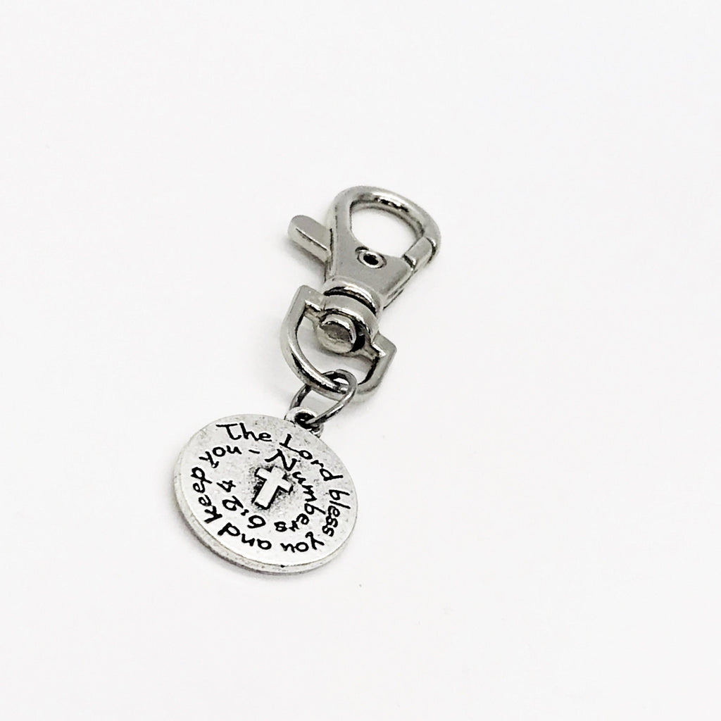 Scripture Gift, The Lord Bless You And Keep You Clip On Charm, Numbers 6 24, Cross Charm, Scripture Quote, Scripture Blessing, Blessing Gift