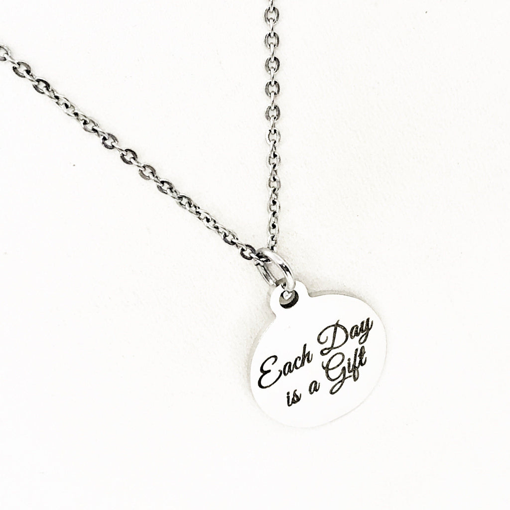 Positivity Gift, Each Day Is A Gift Necklace, Positive Affirmations, Positivity Quotes, Motivating Gift, Gift For Her, Looking Forward