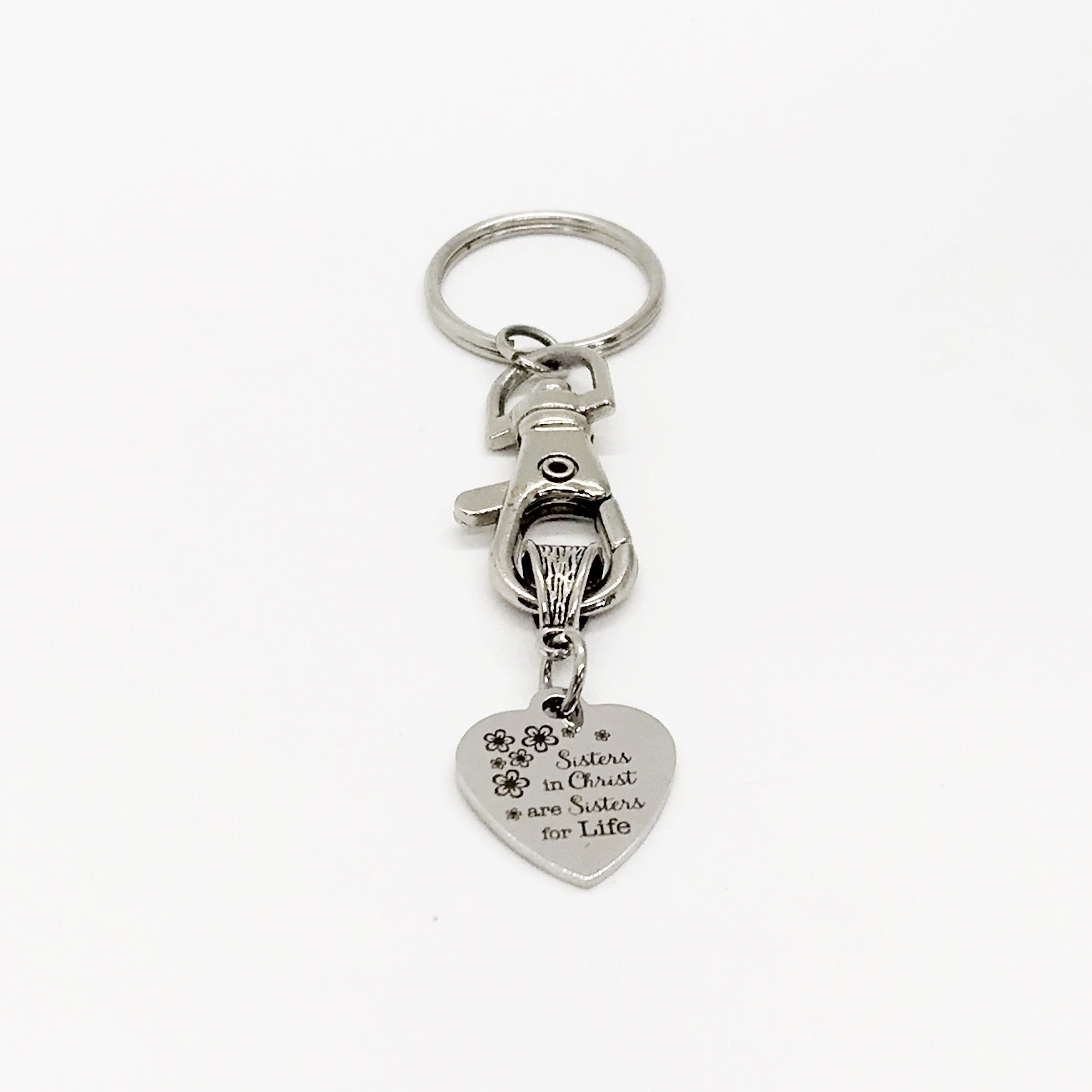 Christian Gift, Sisters In Christ Are Sisters For Life Keychain, Christian Woman Keychain, Bible Study Group, Faith Gift, C309