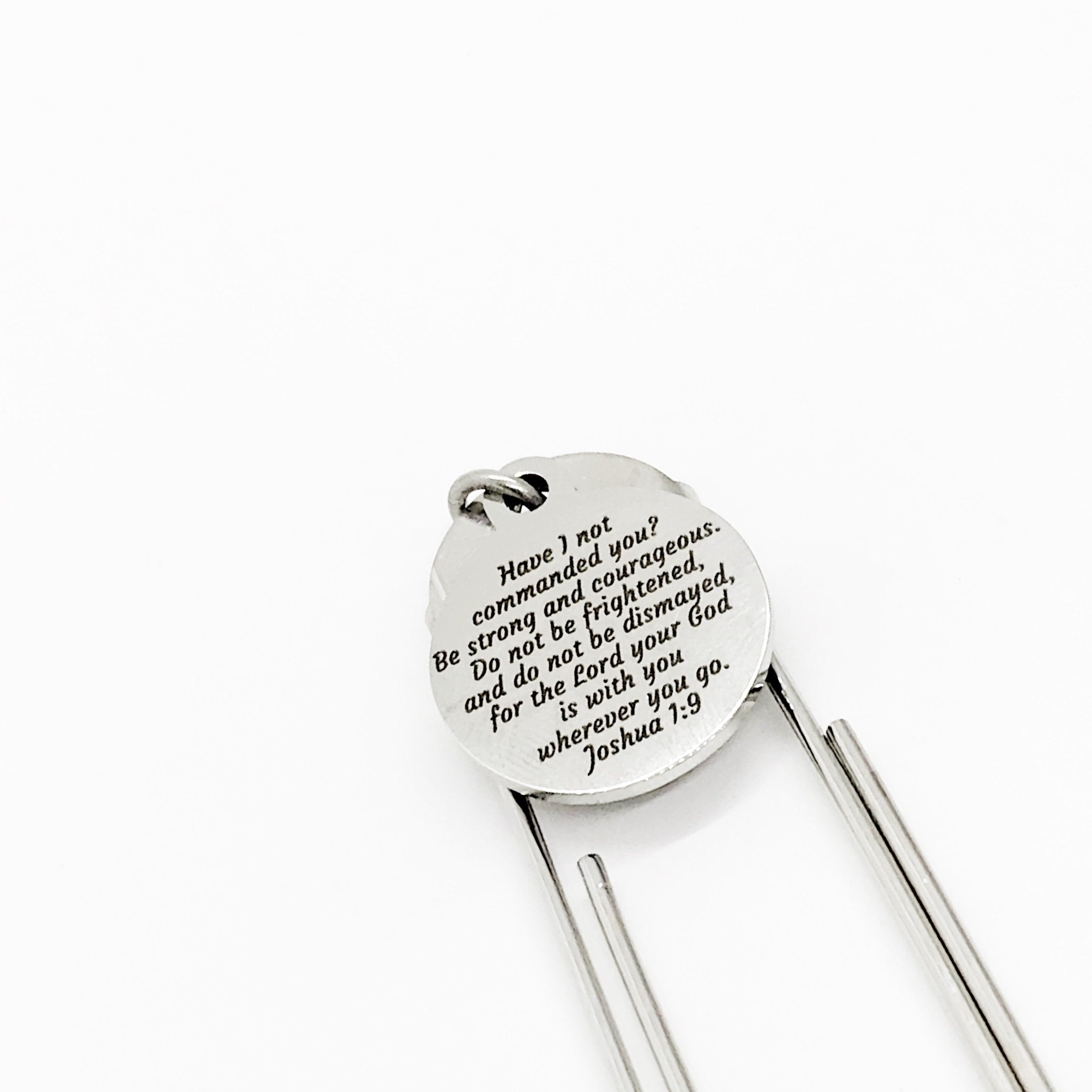 Scripture Gift, Bible Bookmark, Be Strong And Courageous, Joshua 1 9, Charm Bookmark, Planner Bookmark, Reader Gift, Christian Gift