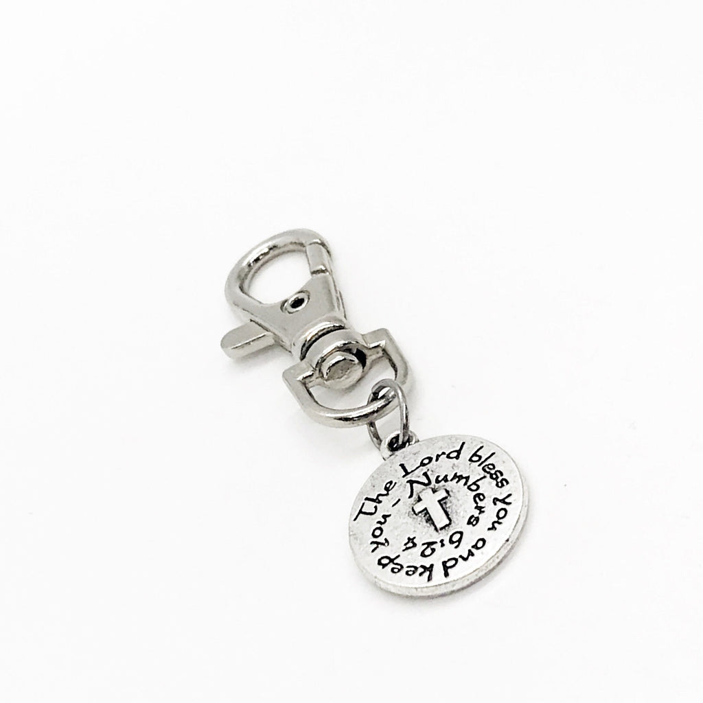Scripture Gift, The Lord Bless You And Keep You Clip On Charm, Numbers 6 24, Cross Charm, Scripture Quote, Scripture Blessing, Blessing Gift