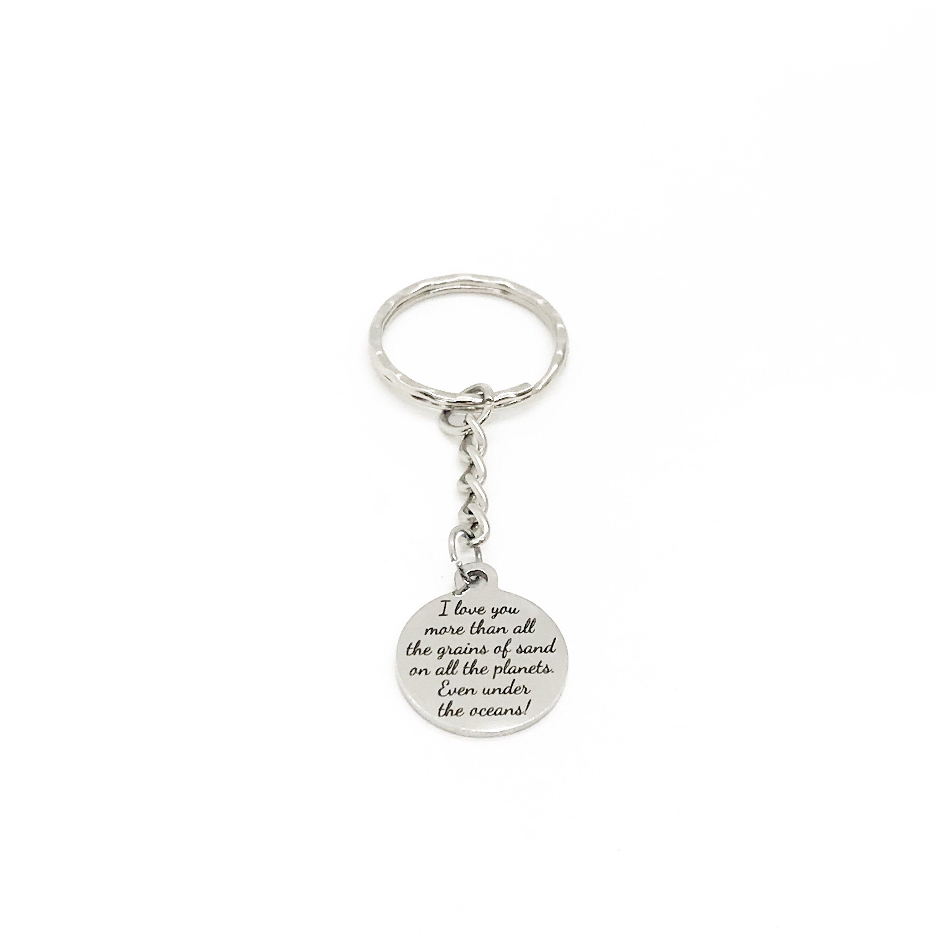 Love Gift, I Love You More Keychain, Than All The Grains Of Sand, Love Quote, Daughter Gift, Son Gift, Husband Gift, Wife Gift, Love Charm