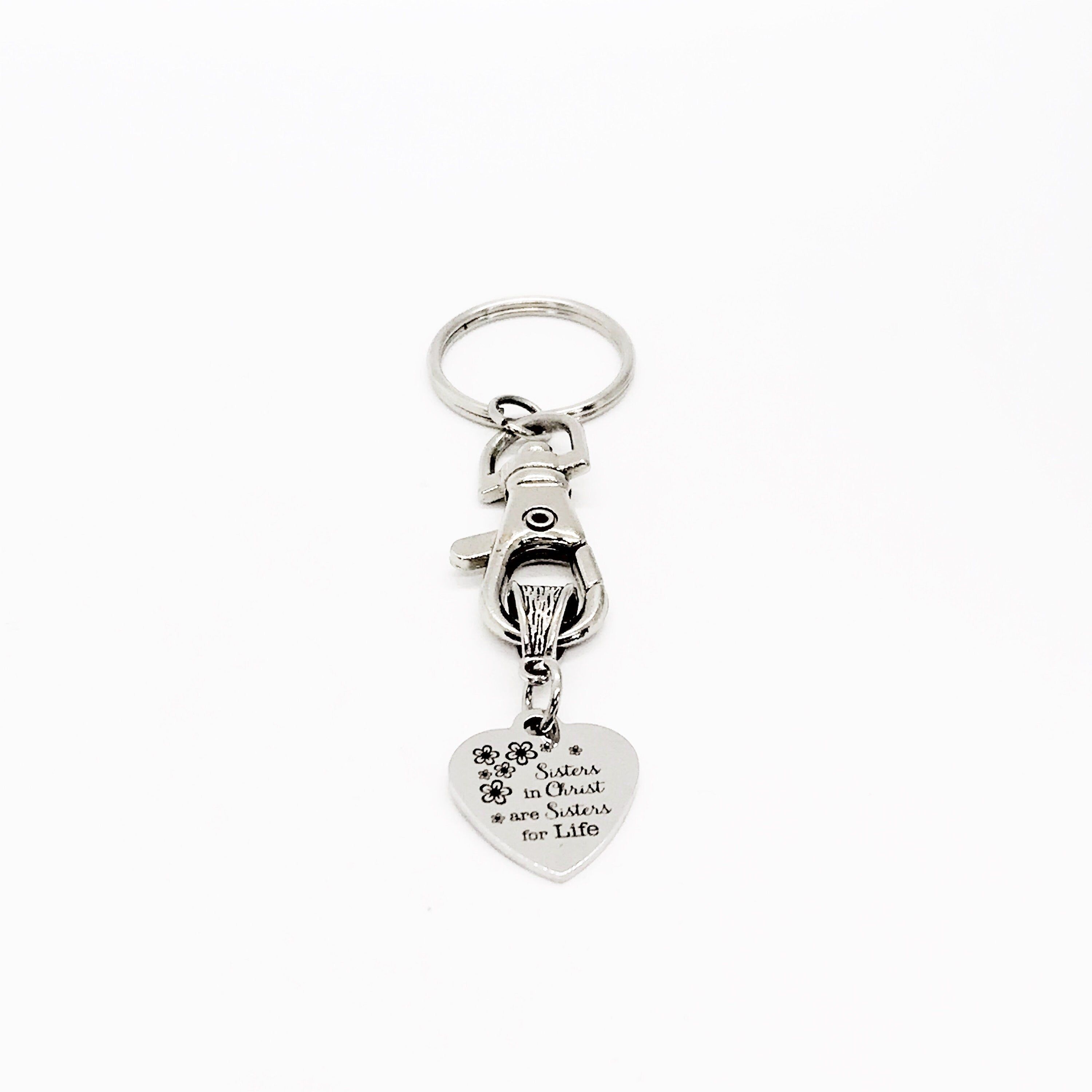 Christian Gift, Sisters In Christ Are Sisters For Life Keychain, Christian Woman Keychain, Bible Study Group, Faith Gift, C309