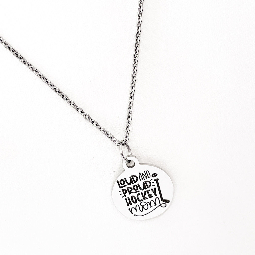 Hockey Mom Gift, Loud And Proud Hockey Mom Necklace, Hockey Mom Jewelry, Gift For Mom, Wife Gift, Mom Jewelry, Gift For Her, Mom Christmas