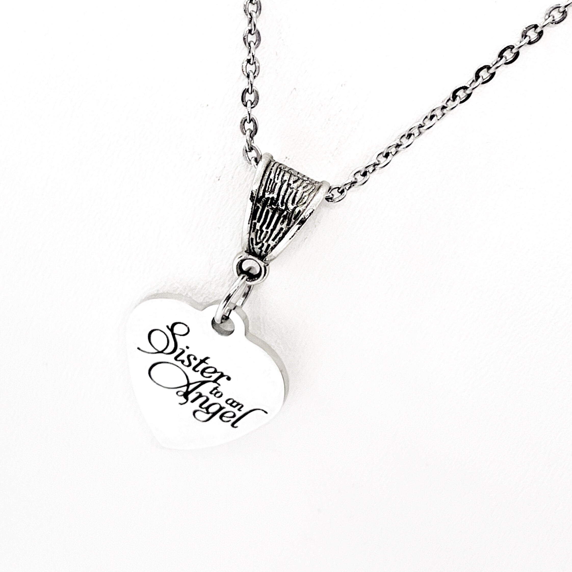 Sister Memorial, Sister To An Angel Necklace, Loss Of Sister Gift, My Angel Sister, Sympathy Gift, My Sister Is My Angel, Missing My Sister
