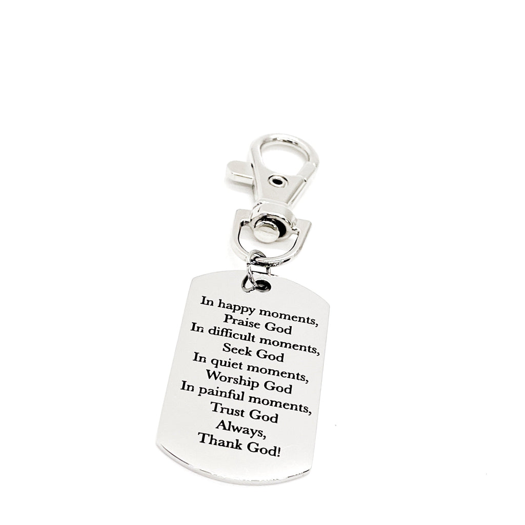 Faith Gift, Praise God, Trust God, Thank God Clip On Charm, Faith Quote, Pastor Gift, Deacon Gift, Christian Father, Christian Husband