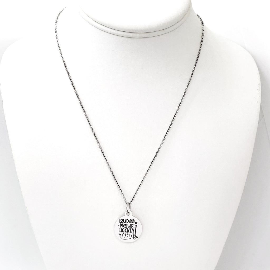 Hockey Mom Gift, Loud And Proud Hockey Mom Necklace, Hockey Mom Jewelry, Gift For Mom, Wife Gift, Mom Jewelry, Gift For Her, Mom Christmas