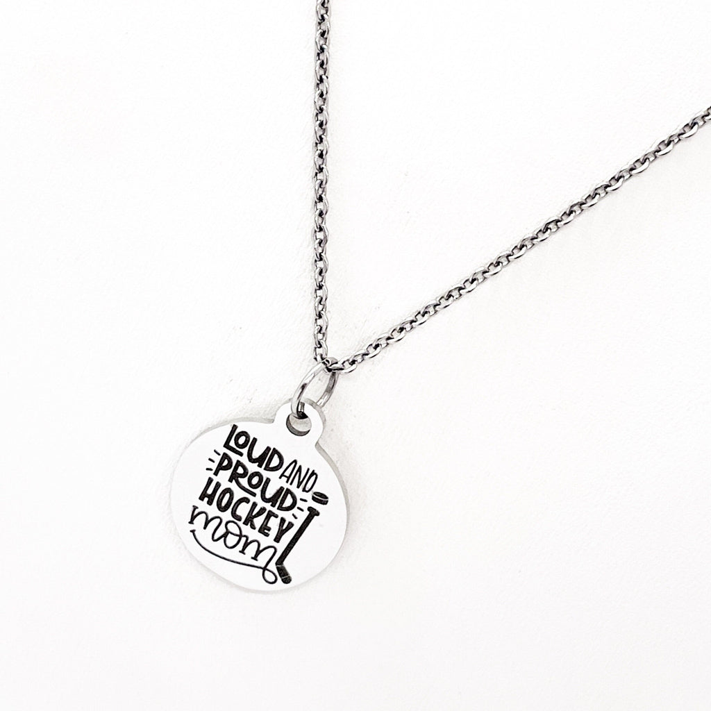 Hockey Mom Gift, Loud And Proud Hockey Mom Necklace, Hockey Mom Jewelry, Gift For Mom, Wife Gift, Mom Jewelry, Gift For Her, Mom Christmas