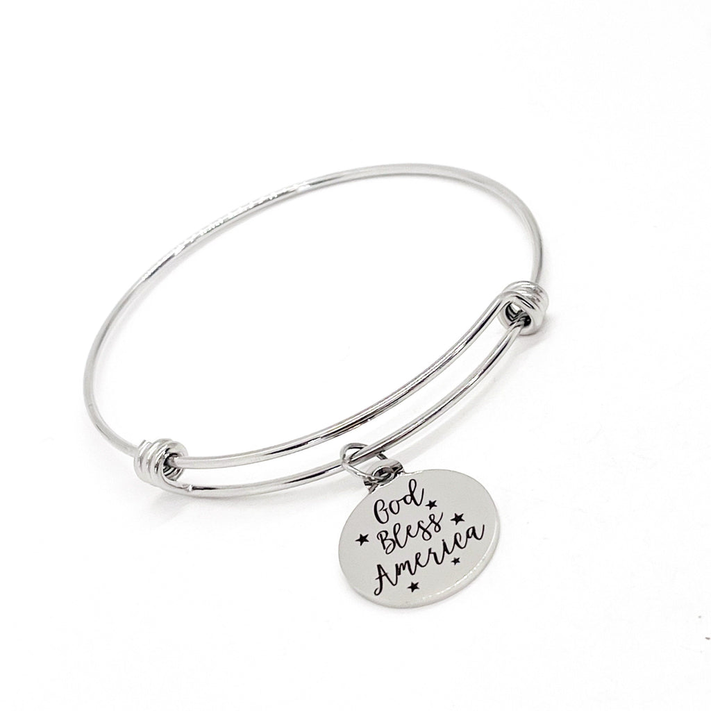 Patriotic Gift, God Bless America Bracelet, Patriotic Jewelry, Fourth Of July Jewelry, Fourth Of July Bracelet, Patriotic Bracelet