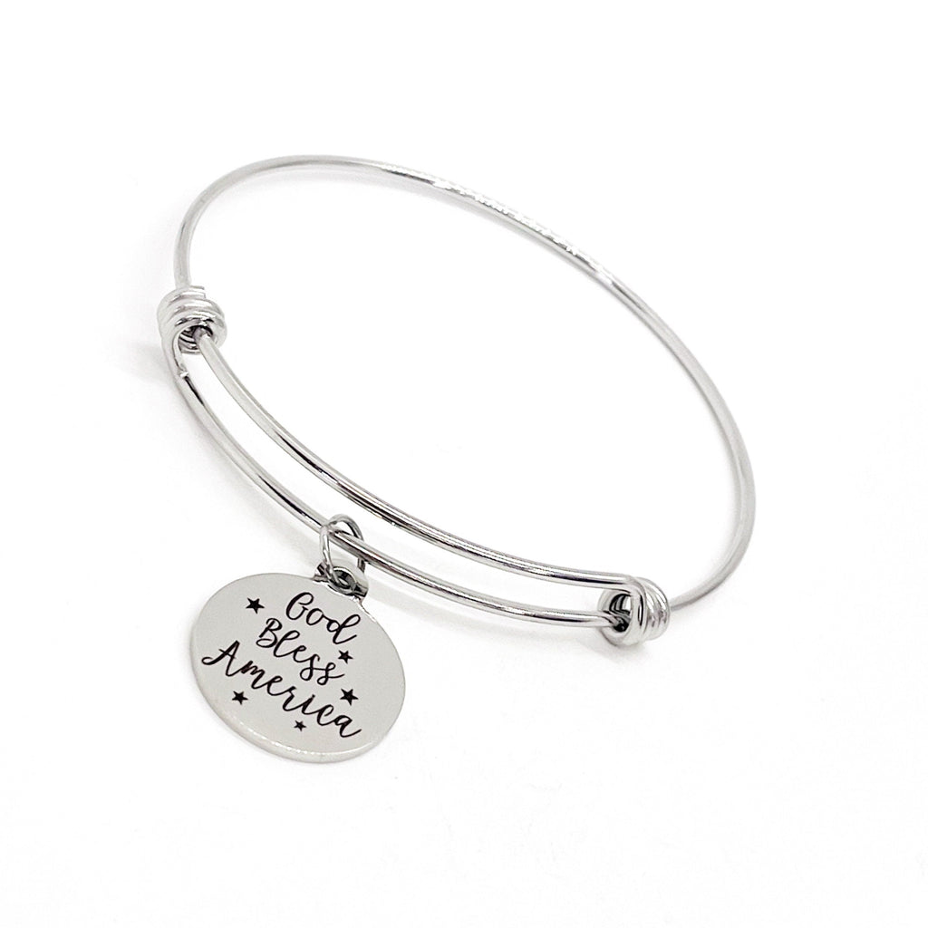 Patriotic Gift, God Bless America Bracelet, Patriotic Jewelry, Fourth Of July Jewelry, Fourth Of July Bracelet, Patriotic Bracelet