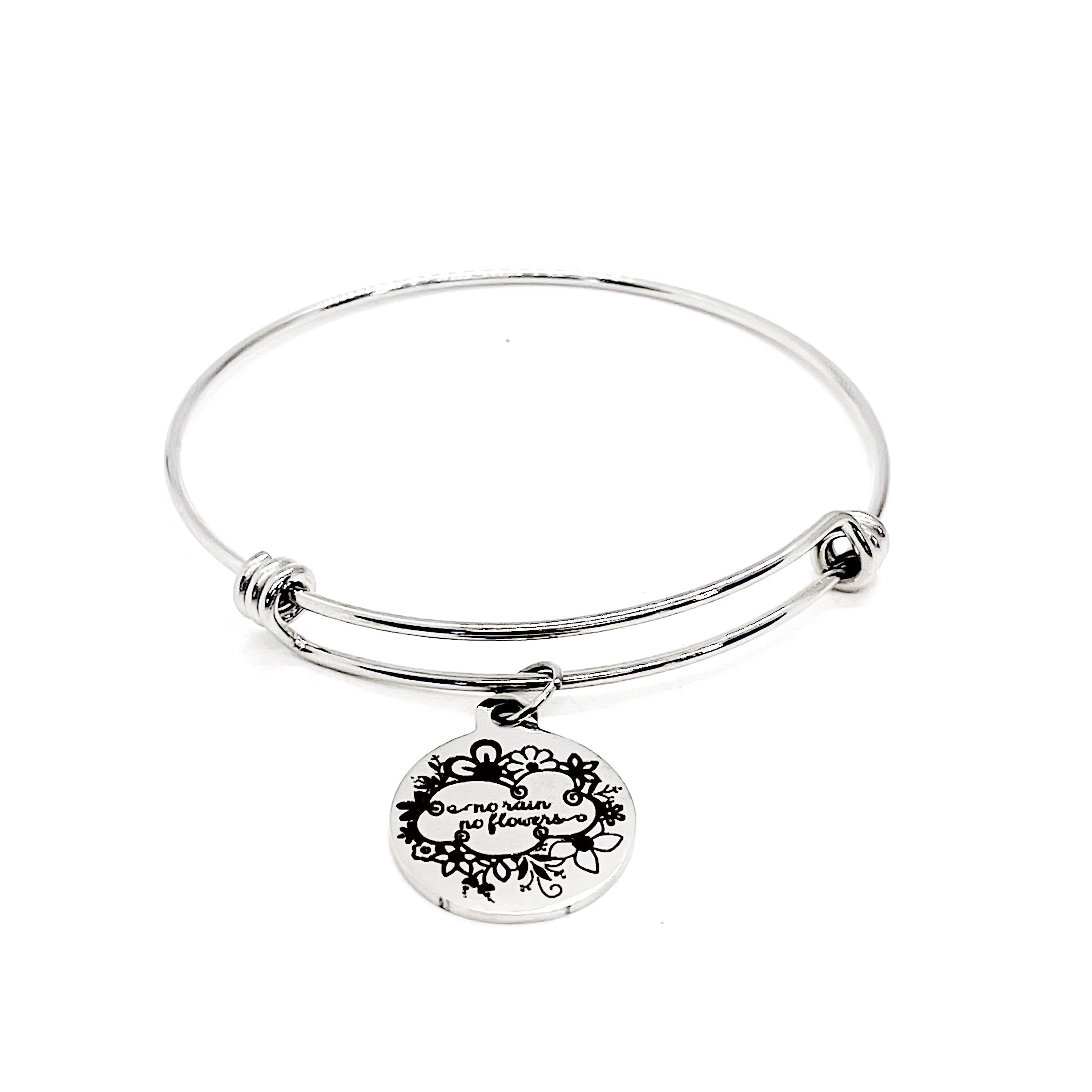 Sympathy Gift, No Rain No Flowers Bracelet, Tough Times Gift, Moving On Gift, Loss Gift, Divorce Gift, Wife Gift, Daughter Gift For Her