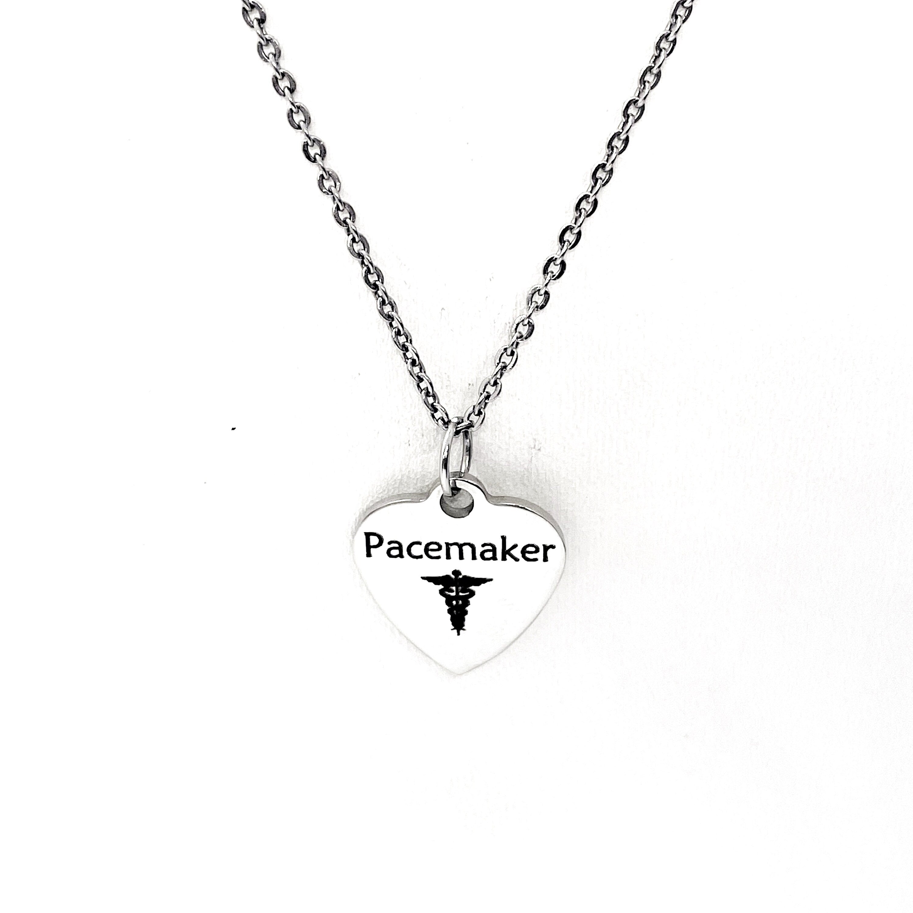 Pacemaker Necklace, Pacemaker Medical ID Charm, Pacemaker Medical Condition Medical Notification, Medical Condition Necklace