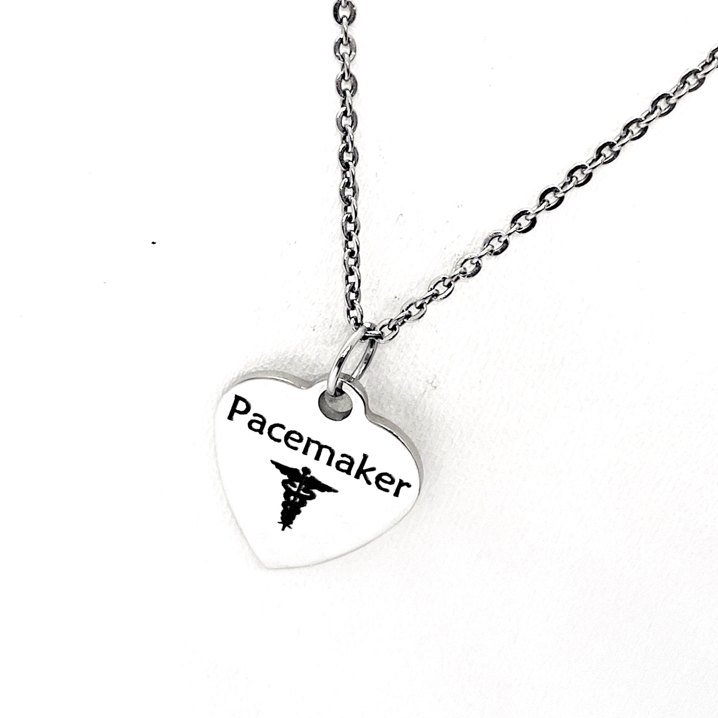 Pacemaker Necklace, Pacemaker Medical ID Charm, Pacemaker Medical Condition Medical Notification, Medical Condition Necklace