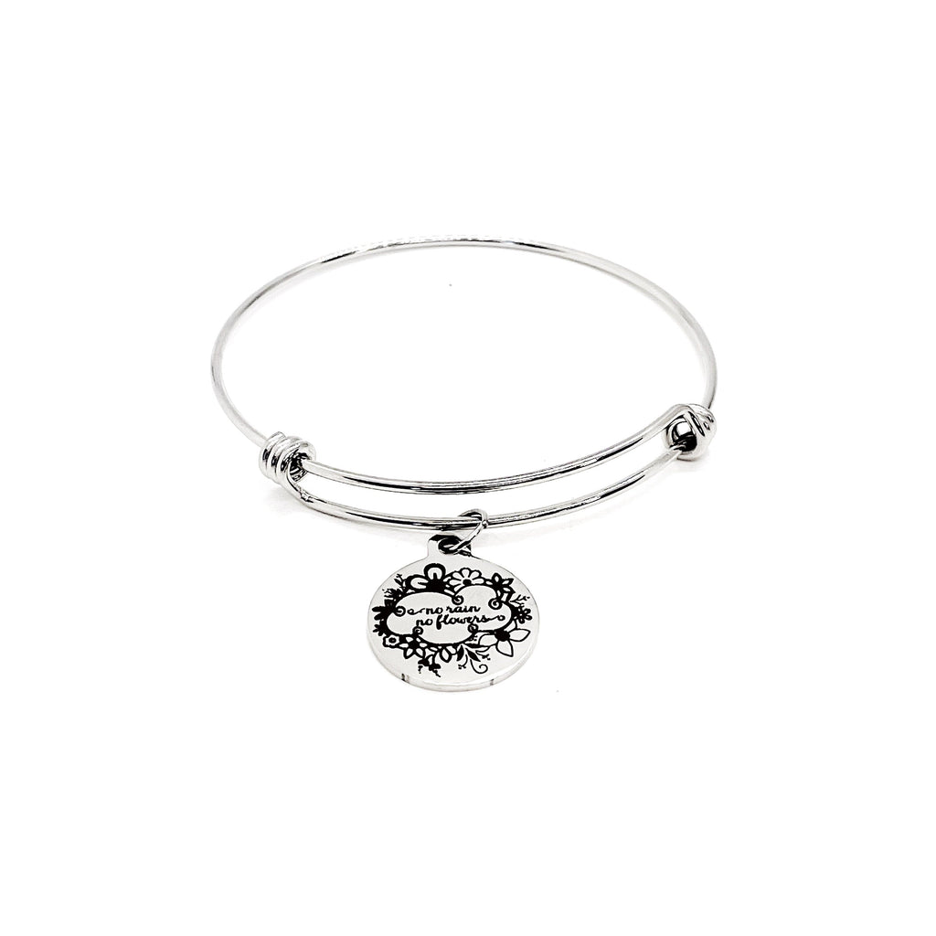 Sympathy Gift, No Rain No Flowers Bracelet, Tough Times Gift, Moving On Gift, Loss Gift, Divorce Gift, Wife Gift, Daughter Gift For Her