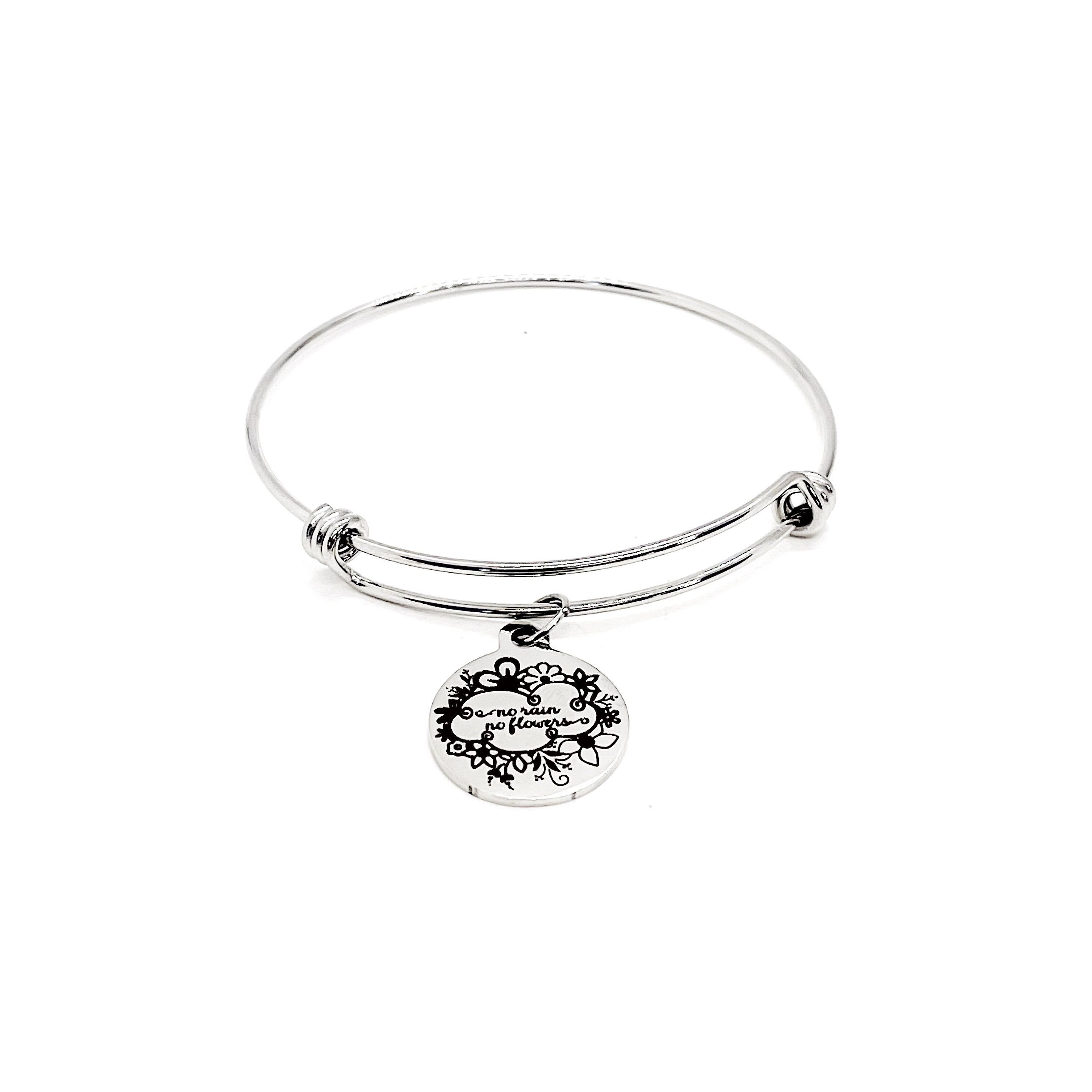Sympathy Gift, No Rain No Flowers Bracelet, Tough Times Gift, Moving On Gift, Loss Gift, Divorce Gift, Wife Gift, Daughter Gift For Her