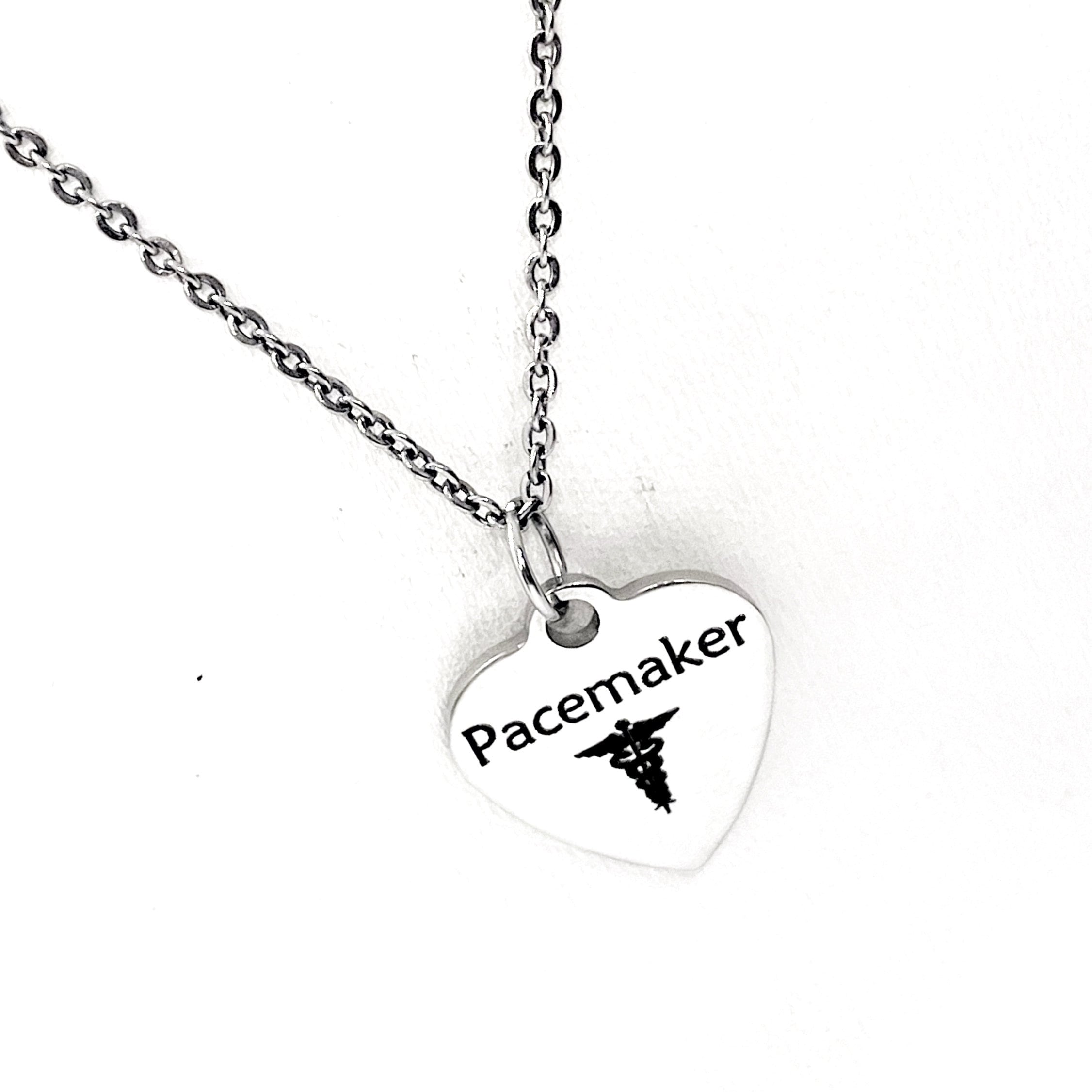 Pacemaker Necklace, Pacemaker Medical ID Charm, Pacemaker Medical Condition Medical Notification, Medical Condition Necklace