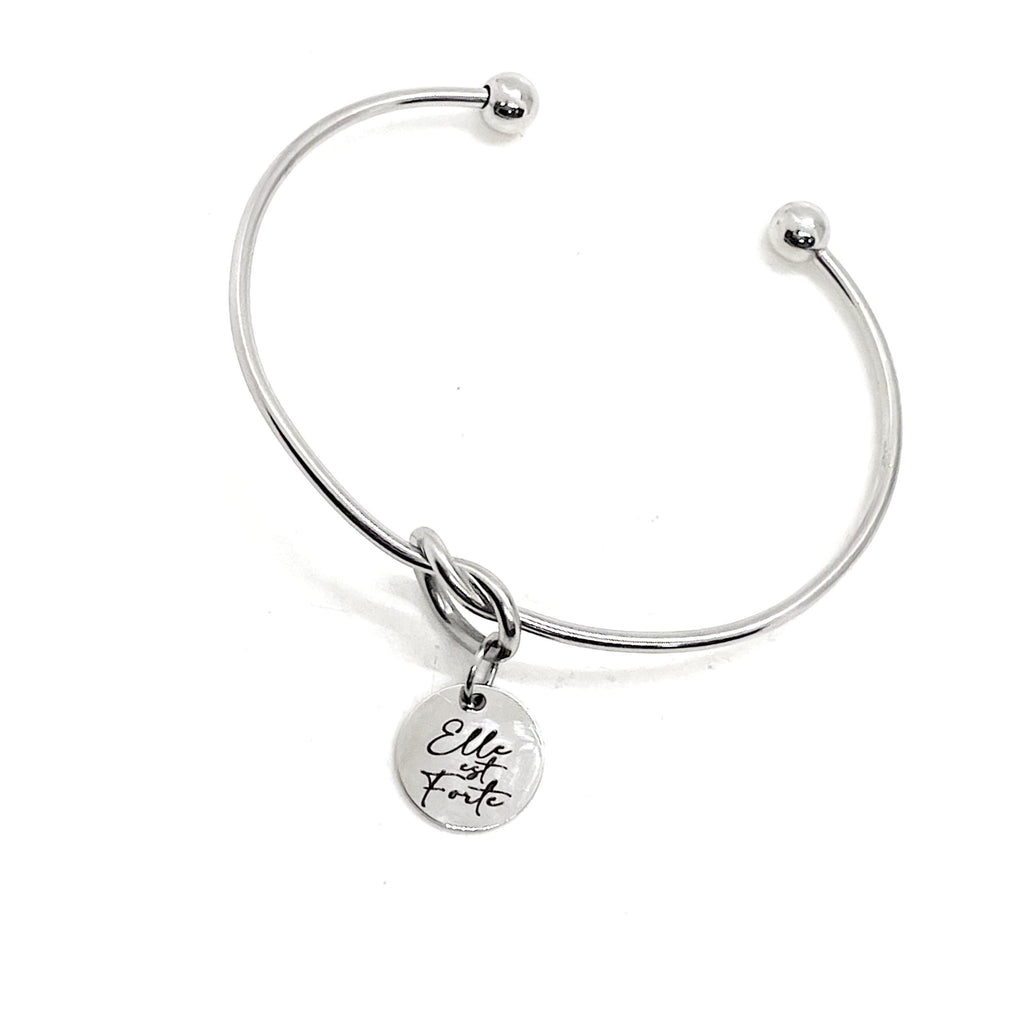 Strong Woman Gift, Elle Est Forte Bracelet, Charm Bracelet, Daughter Gift, Wife Gift, Strong Woman Jewelry, Gift For Her, Graduation Gift