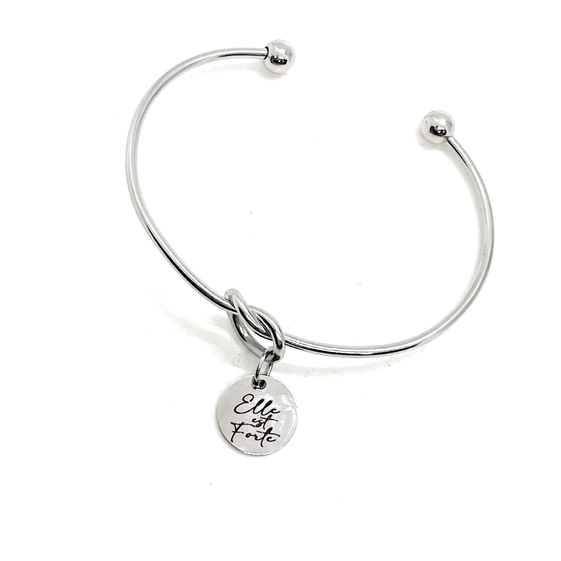 Strong Woman Gift, Elle Est Forte Bracelet, Charm Bracelet, Daughter Gift, Wife Gift, Strong Woman Jewelry, Gift For Her, Graduation Gift
