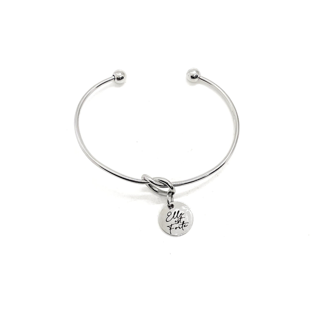 Strong Woman Gift, Elle Est Forte Bracelet, Charm Bracelet, Daughter Gift, Wife Gift, Strong Woman Jewelry, Gift For Her, Graduation Gift
