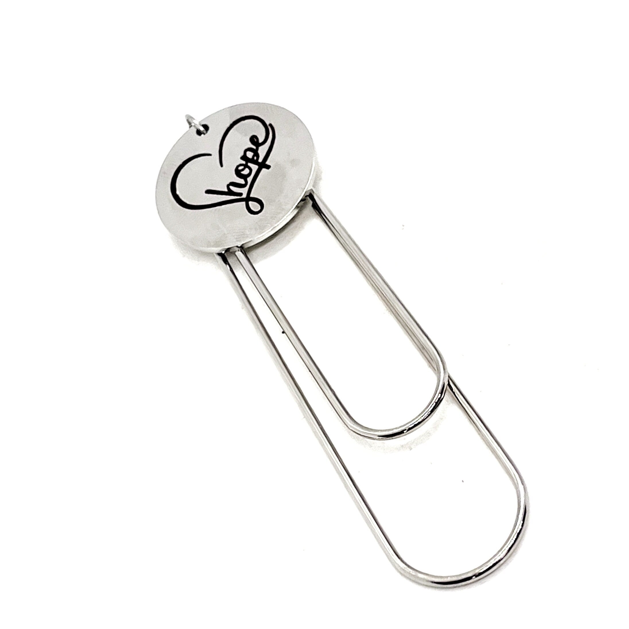 Hope Gift, Hope Bookmark, Planner Bookmark, Paperclip Bookmark, Charm Bookmark, Daughter Gift, Encouraging Gift, Reader Gift