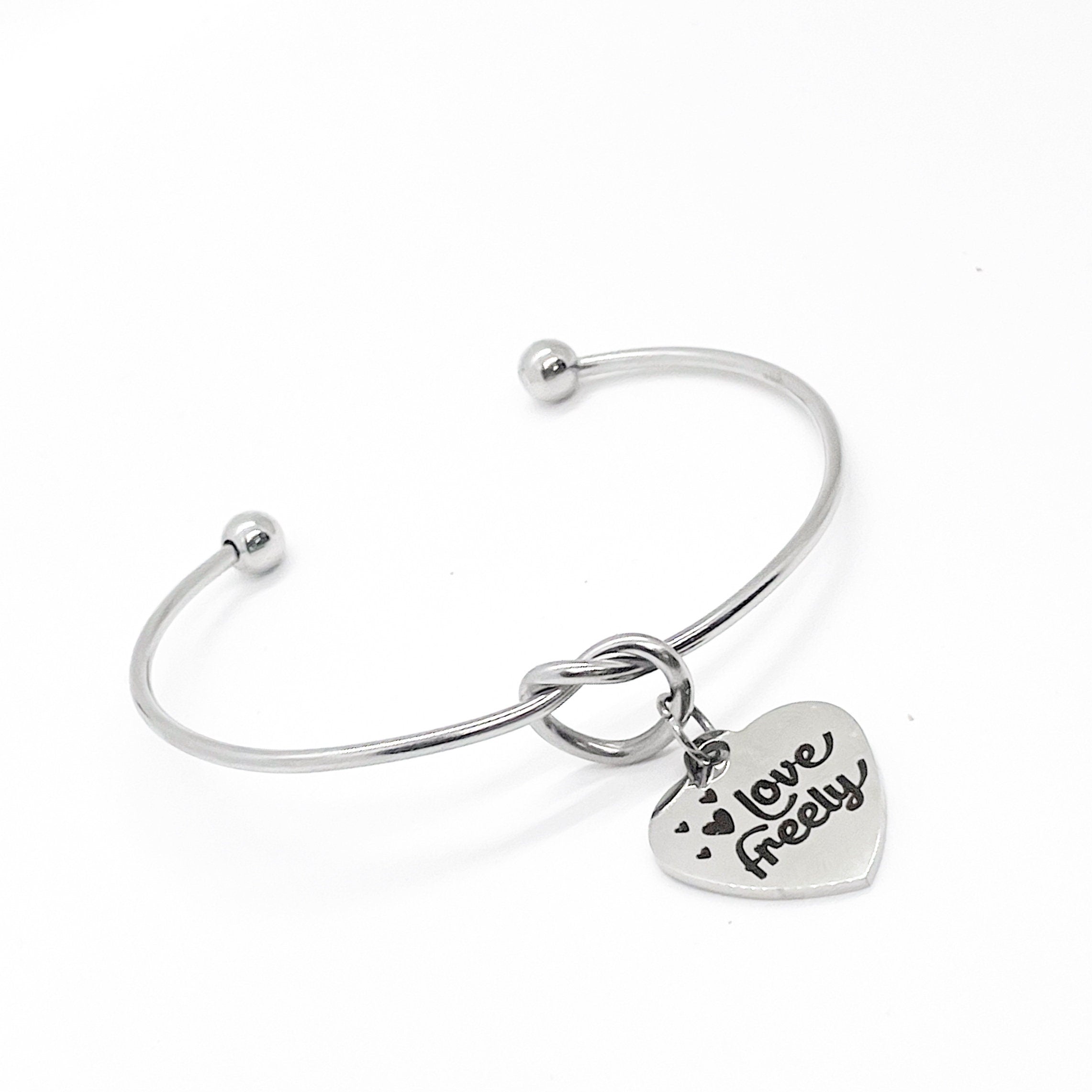 Love Gift, Love Freely Bracelet, Charm Bracelet, Love Jewelry, Gift For Her, Daughter Gift, Wife Gift, Love Bracelet, Granddaughter Gift