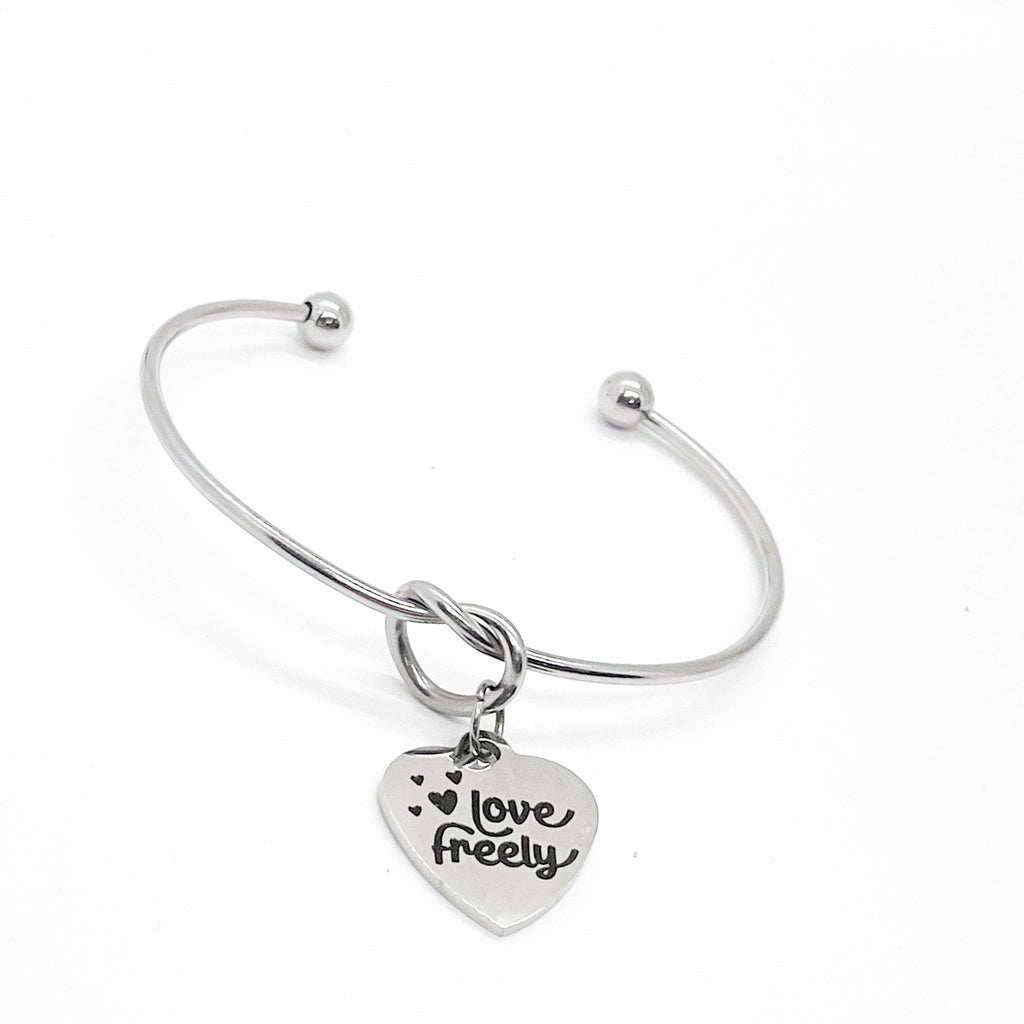 Love Gift, Love Freely Bracelet, Charm Bracelet, Love Jewelry, Gift For Her, Daughter Gift, Wife Gift, Love Bracelet, Granddaughter Gift