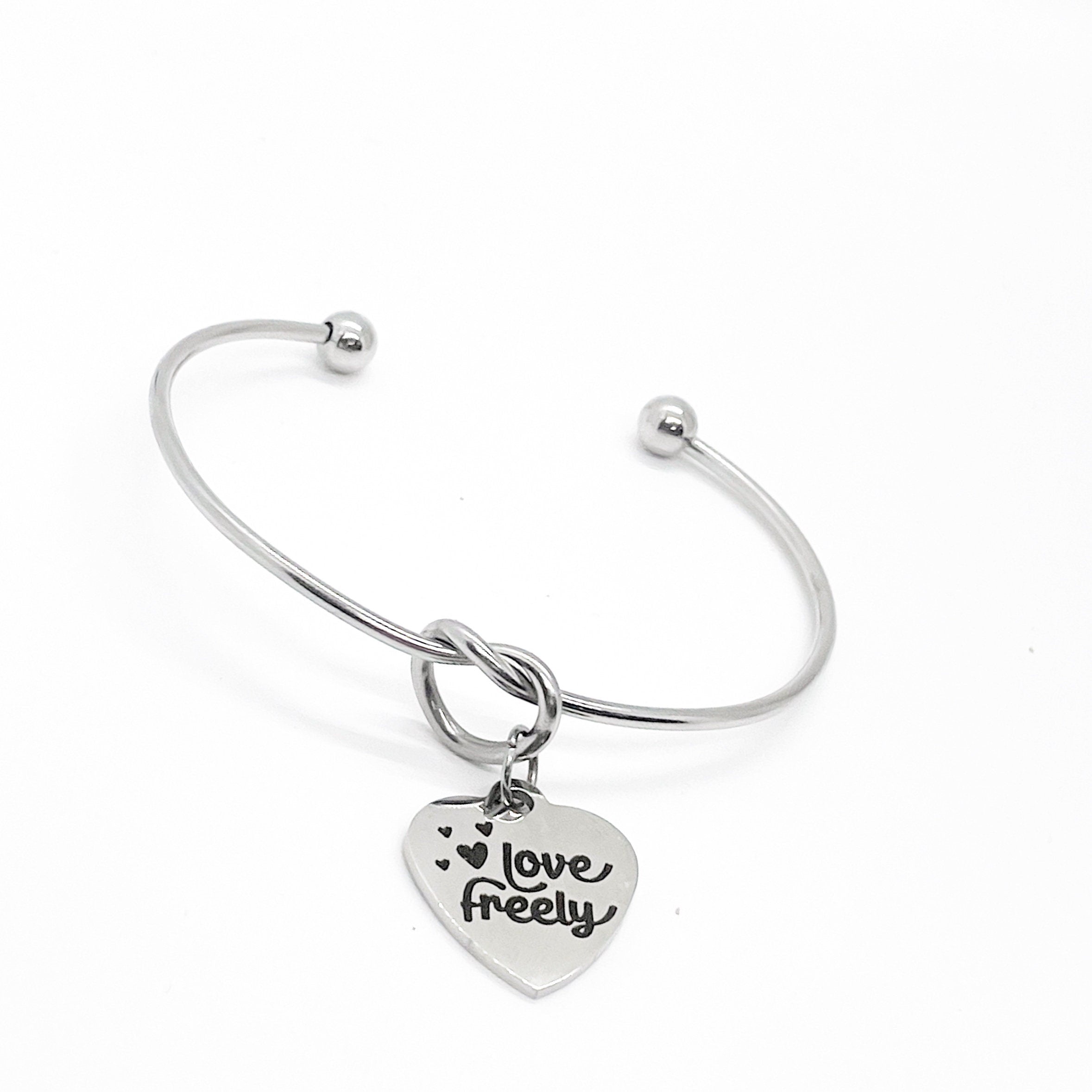 Love Gift, Love Freely Bracelet, Charm Bracelet, Love Jewelry, Gift For Her, Daughter Gift, Wife Gift, Love Bracelet, Granddaughter Gift