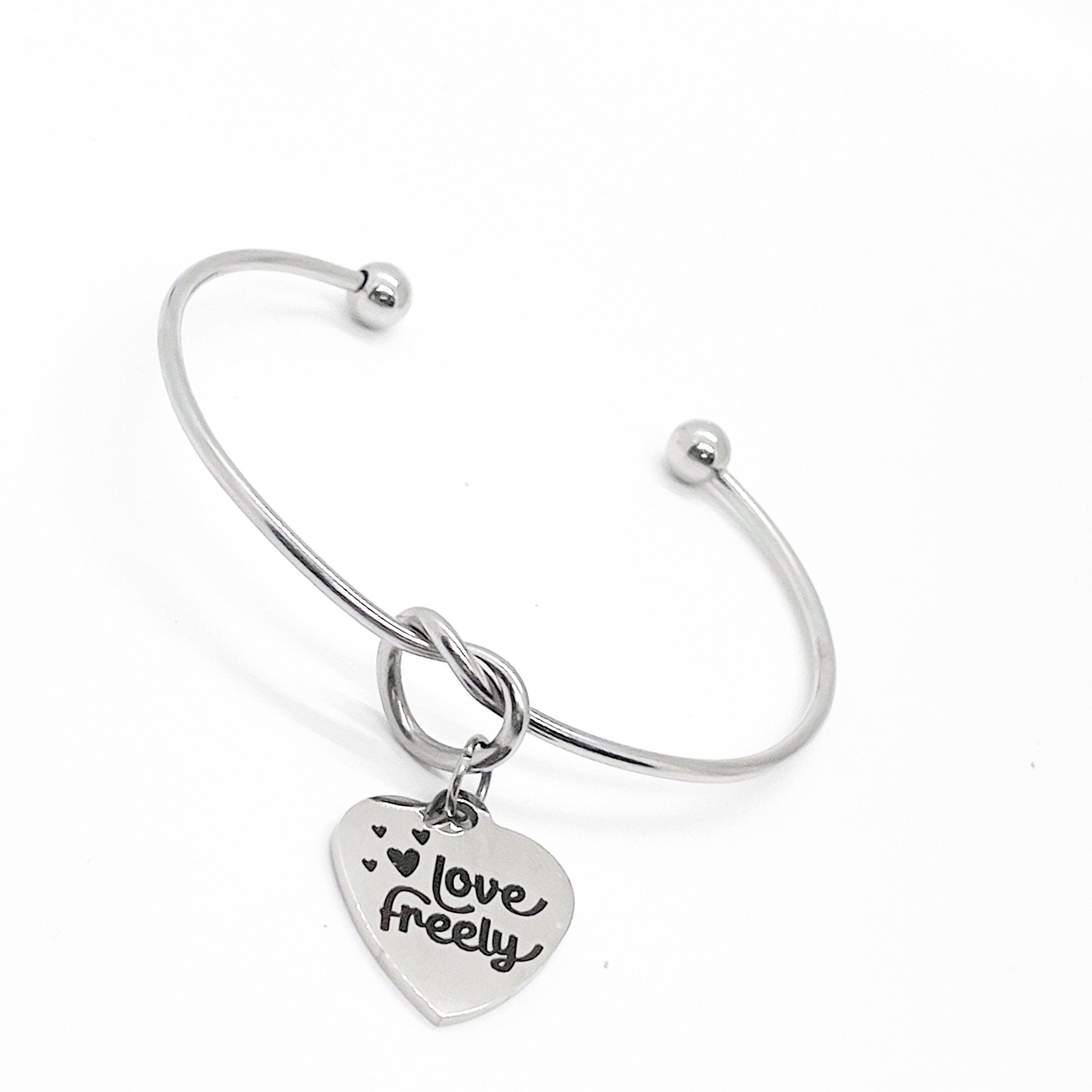 Love Gift, Love Freely Bracelet, Charm Bracelet, Love Jewelry, Gift For Her, Daughter Gift, Wife Gift, Love Bracelet, Granddaughter Gift