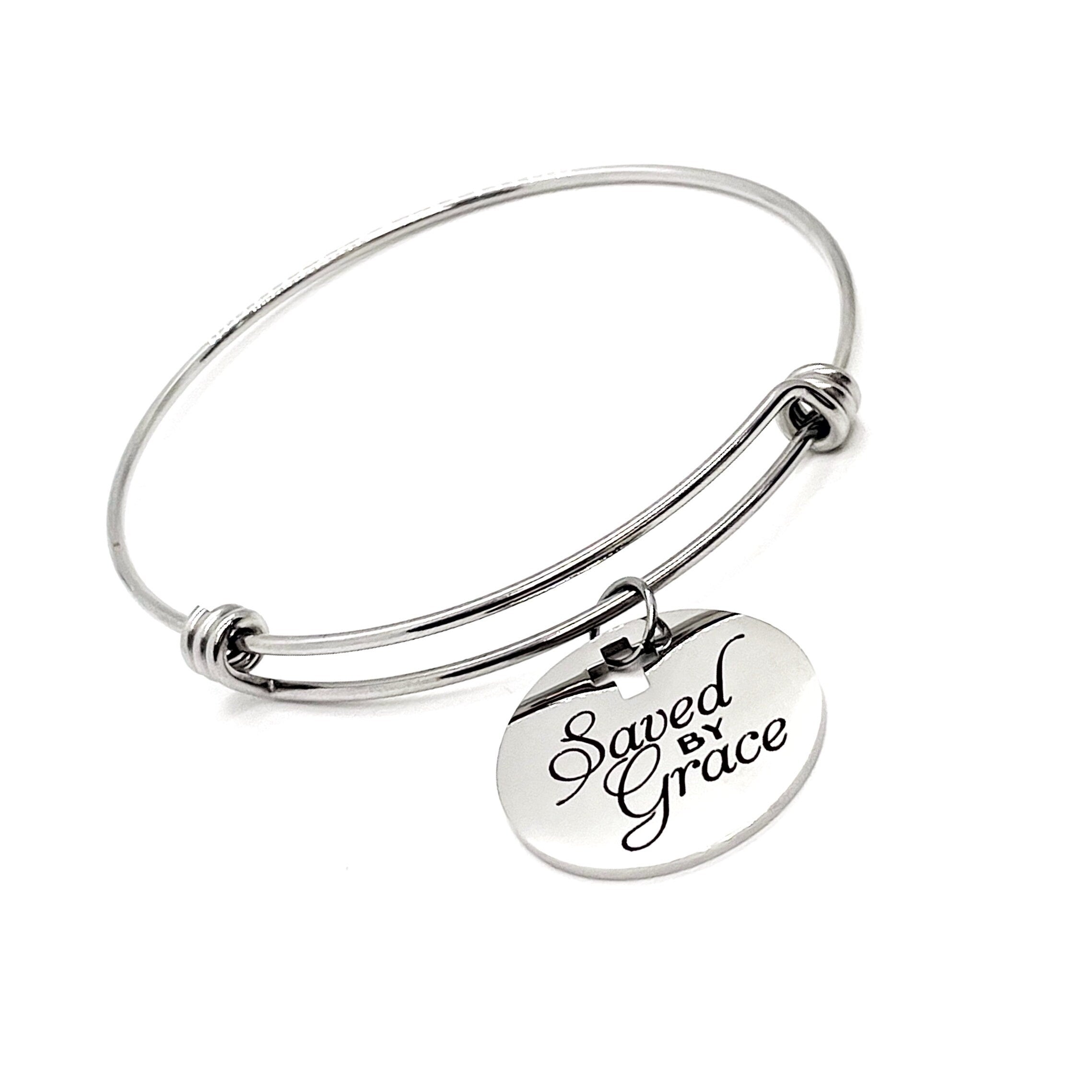 Faith Gift, Saved By Grace Charm Bracelet, Ephesians 2 8, Christian Gift, Salvation Gift, Baptism Gift, Daughter Gift, Baptism Bracelet