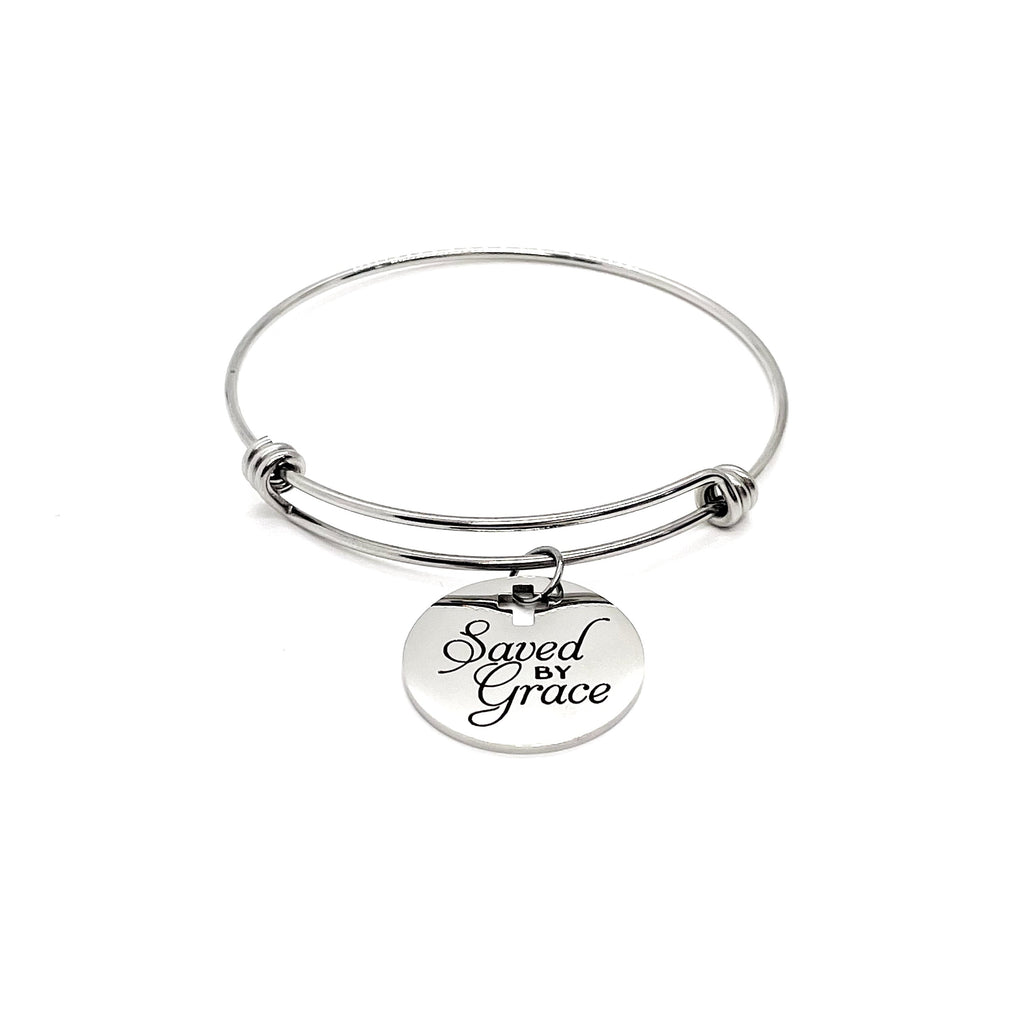 Faith Gift, Saved By Grace Charm Bracelet, Ephesians 2 8, Christian Gift, Salvation Gift, Baptism Gift, Daughter Gift, Baptism Bracelet