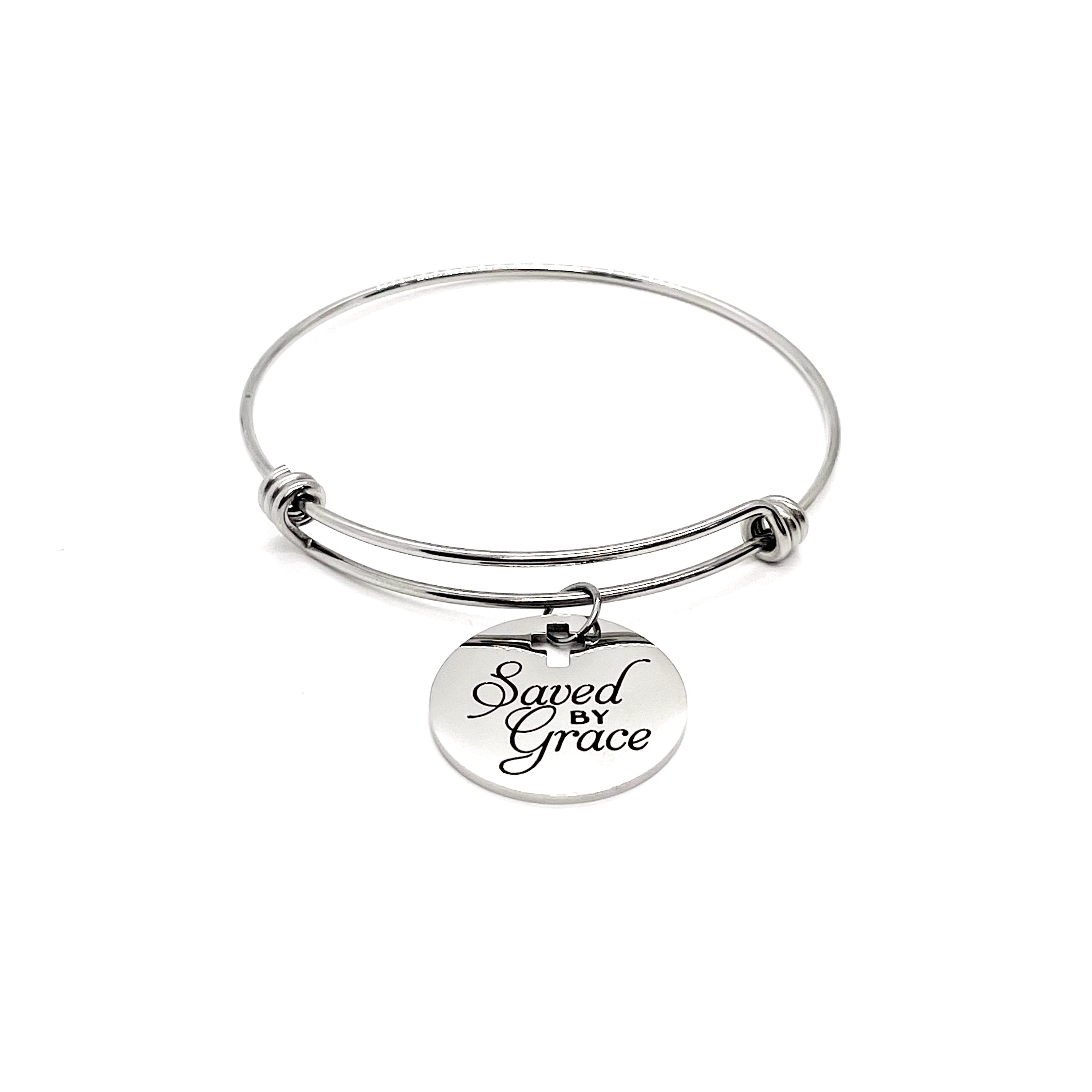 Faith Gift, Saved By Grace Charm Bracelet, Ephesians 2 8, Christian Gift, Salvation Gift, Baptism Gift, Daughter Gift, Baptism Bracelet
