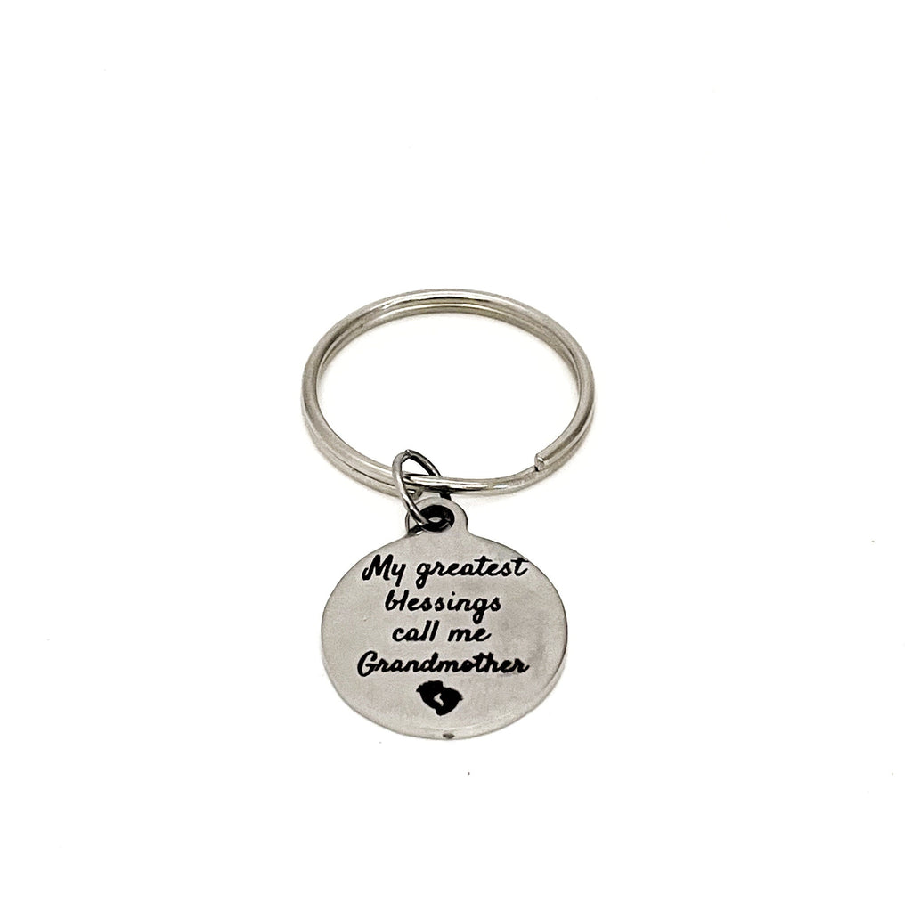 Grandmother Gifts, My Greatest Blessings Call Me Grandmother Keyring, Grandparents Day, Grandmother Birthday, Gift for Her, New Grandmother